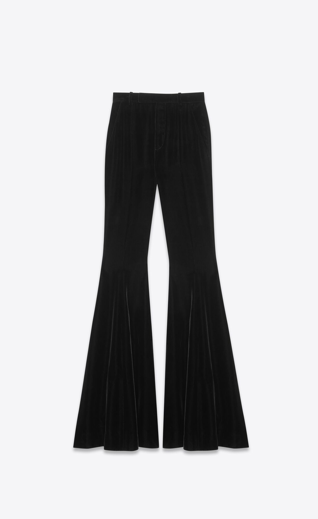 YSL Flared Pants In Cupro Velvet Black | JYMSL0754