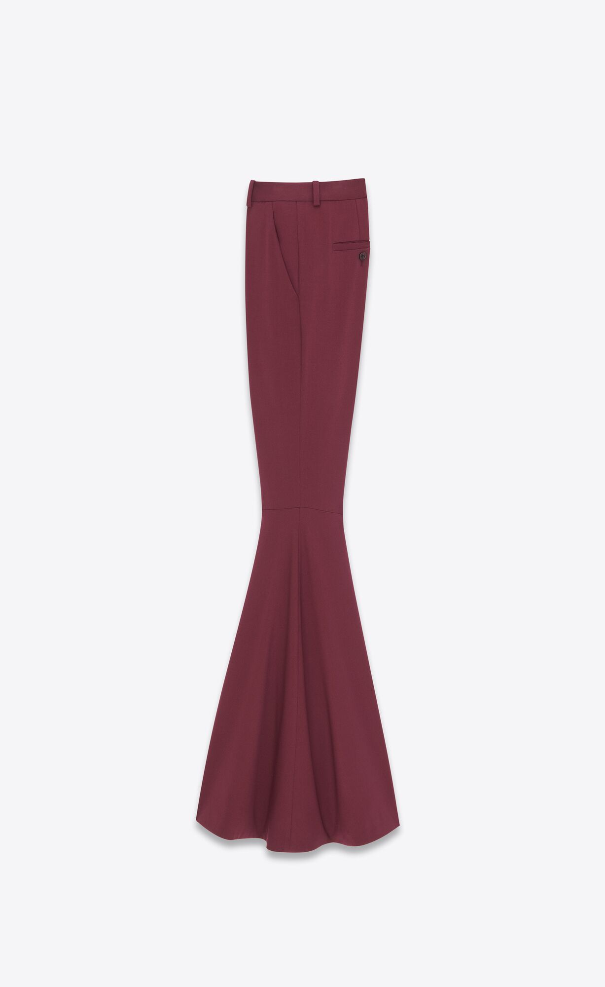 YSL Flared Pants In Gabardine Bordeaux | YPEXM8190