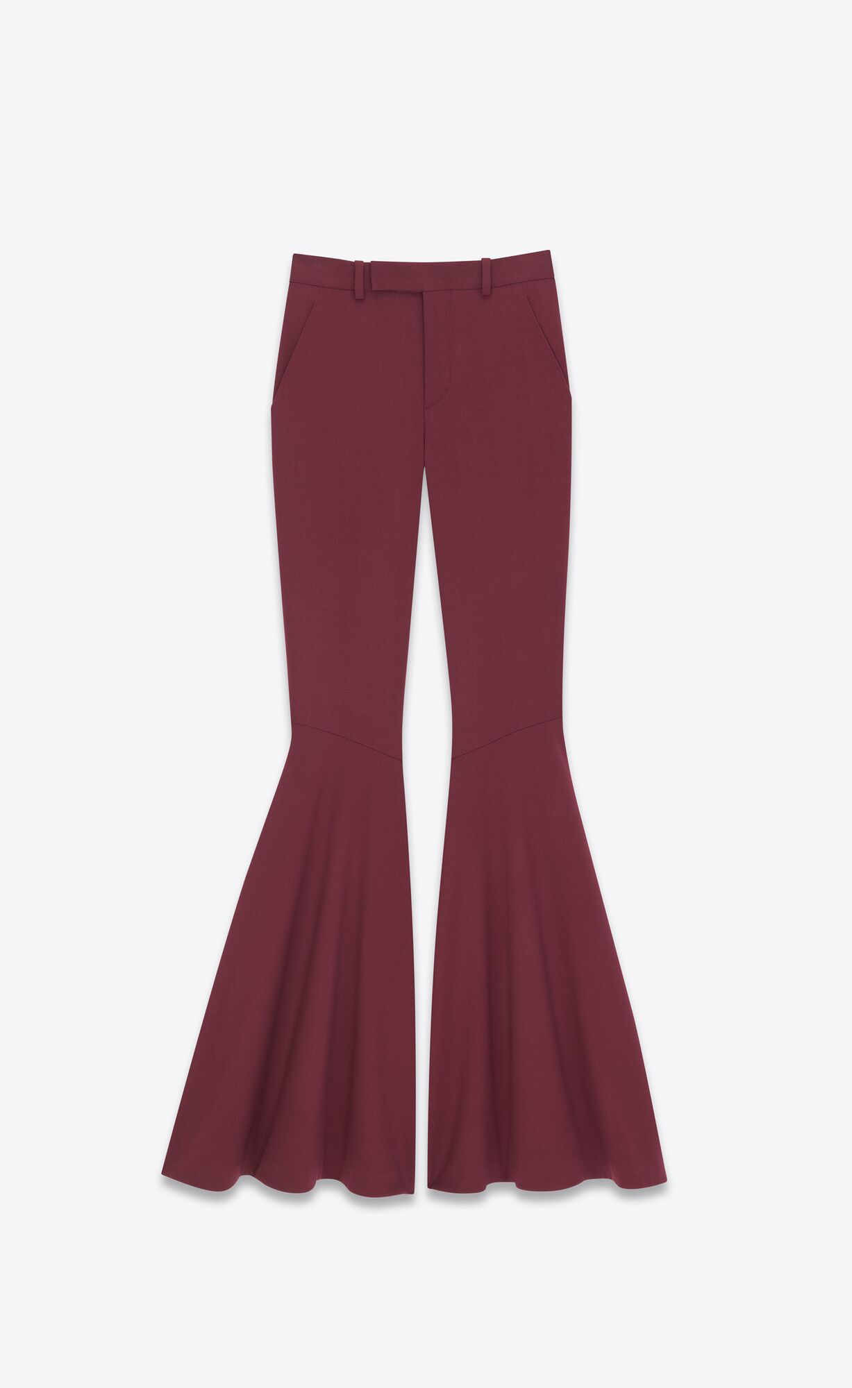 YSL Flared Pants In Gabardine Bordeaux | YPEXM8190