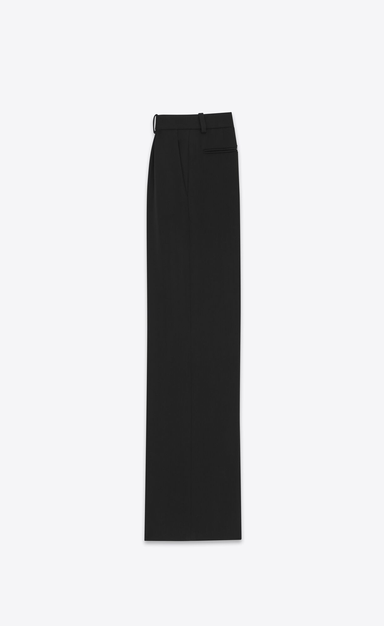 YSL Flared Pants In Grain De Poudre Black | TYWRI6450