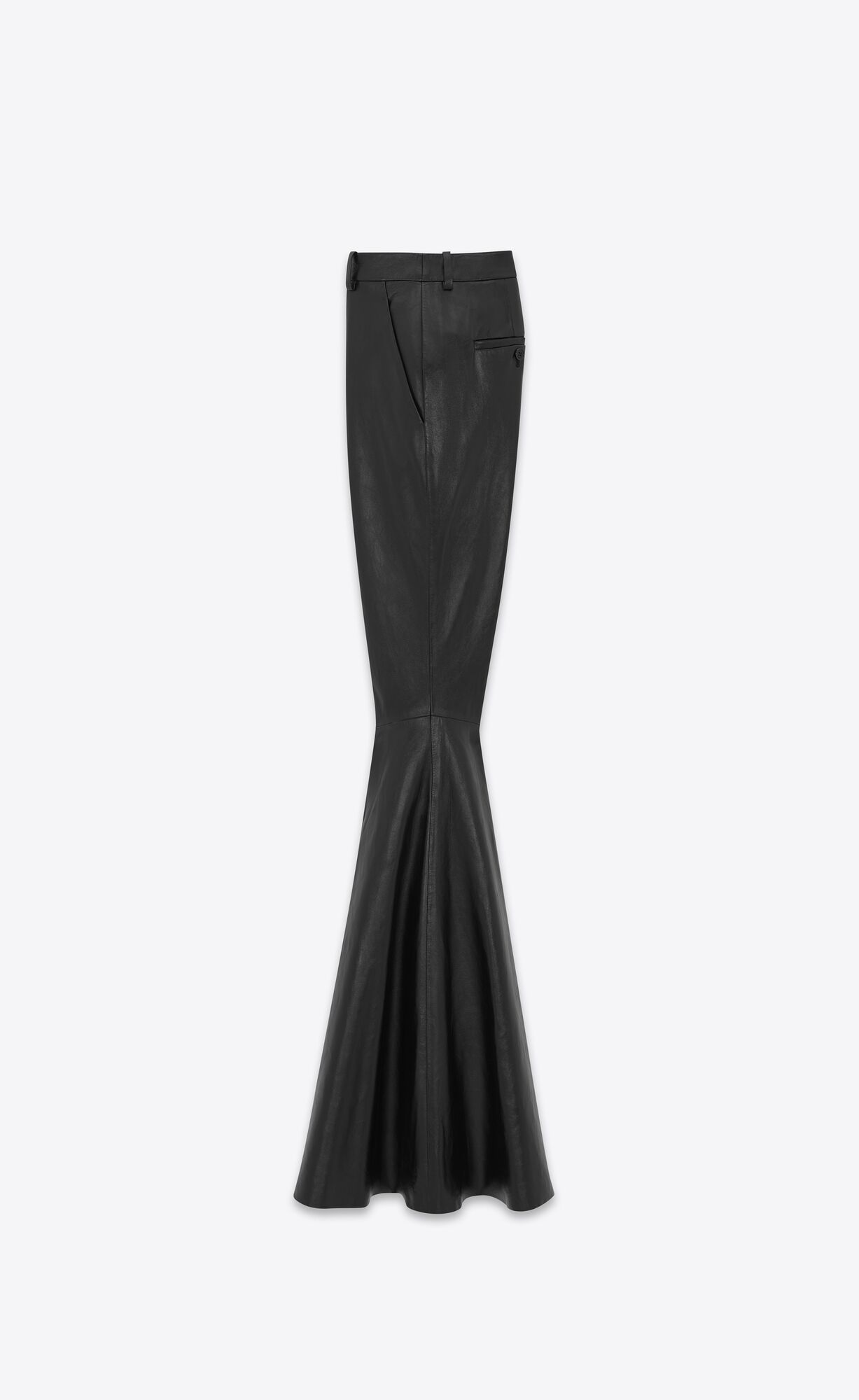 YSL Flared Pants In Shiny Lambskin Black | ERPND3257