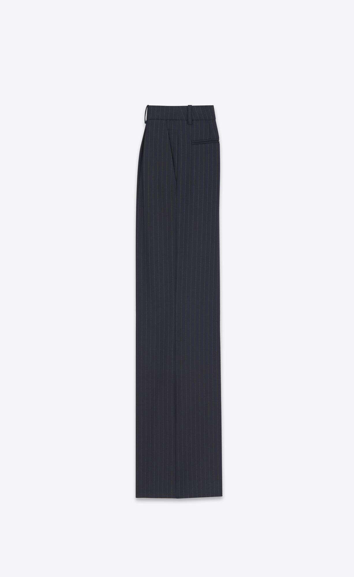 YSL Flared Pants In Striped Wool Marine Gris | GAUFO6028