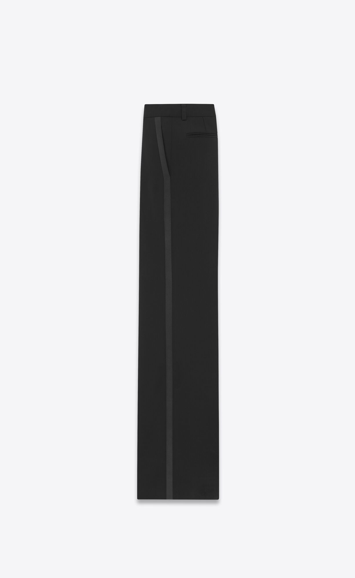 YSL Flared Tuxedo Pants In Grain De Poudre Black | GWDCR9417