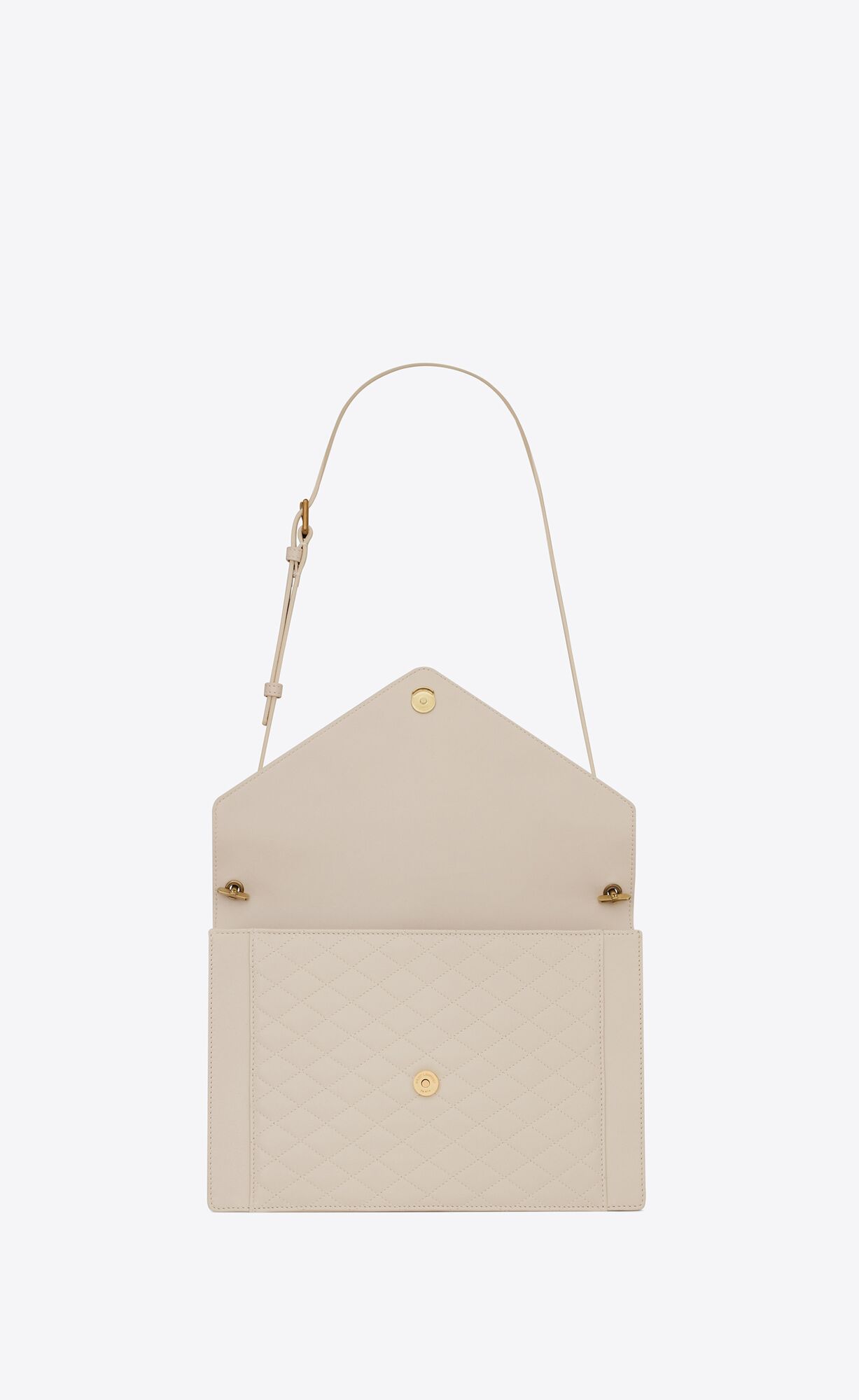 YSL Gaby Satchel In Quilted Lambskin Blanc Vintage | XMKEA9124