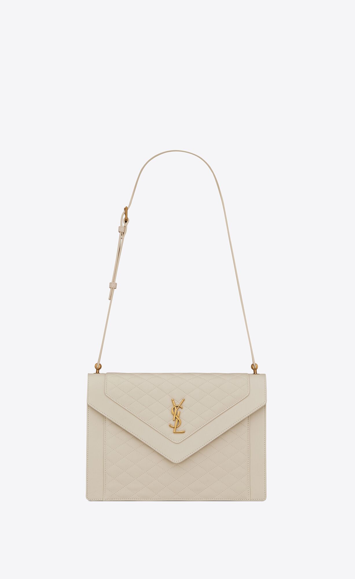 YSL Gaby Satchel In Quilted Lambskin Blanc Vintage | XMKEA9124