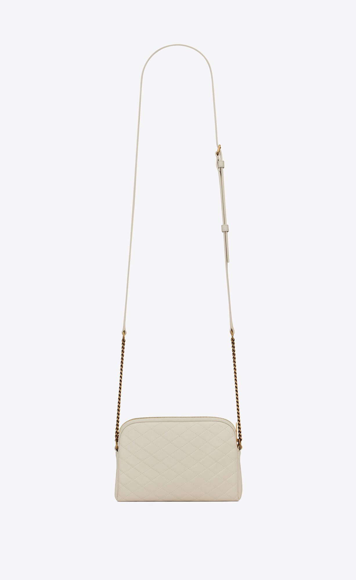 YSL Gaby Zipped Pouch In Quilted Lambskin Blanc Vintage | XVDYQ7528