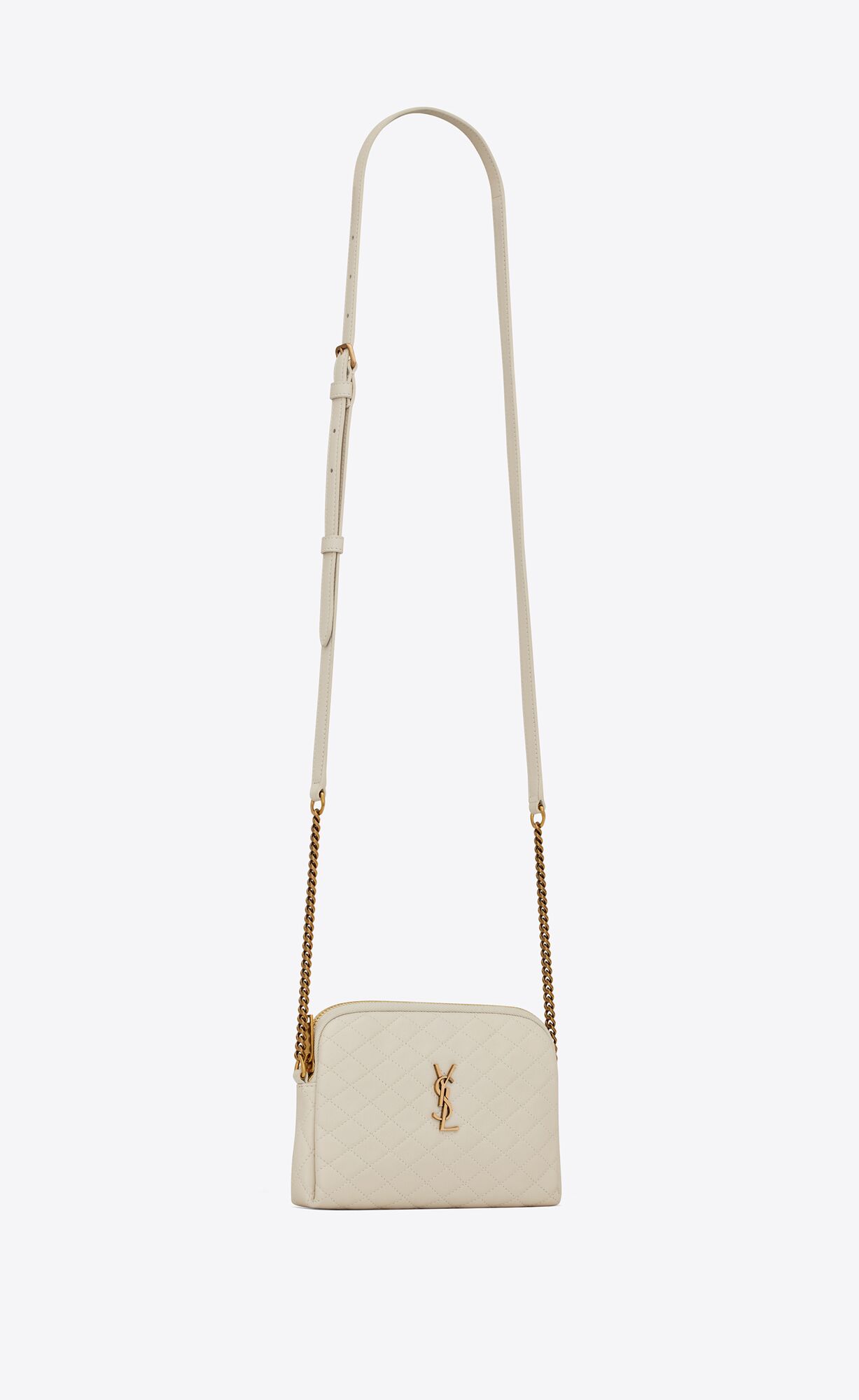 YSL Gaby Zipped Pouch In Quilted Lambskin Blanc Vintage | XVDYQ7528