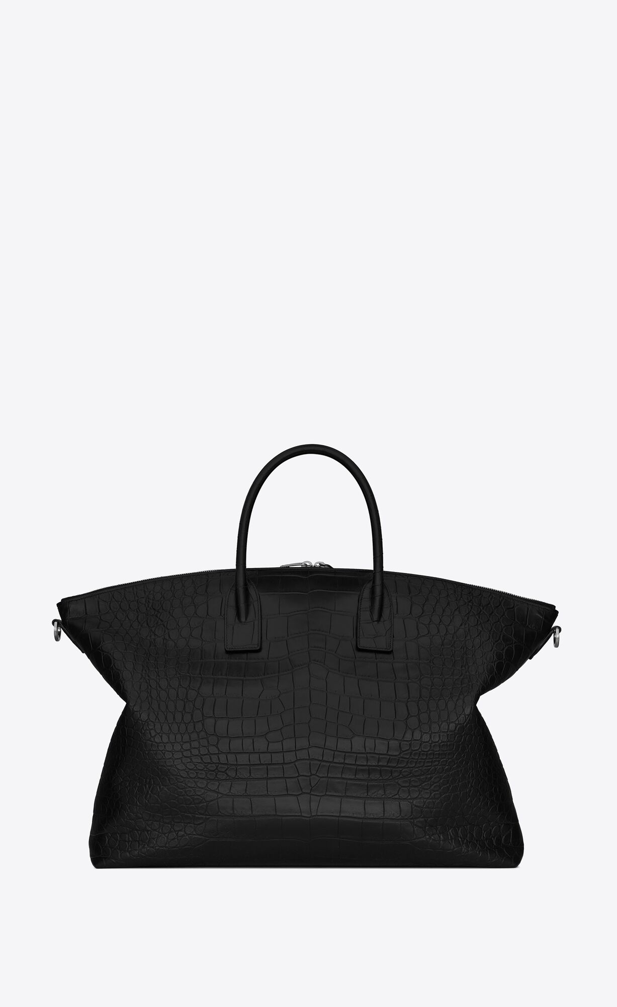 YSL Giant Bowling Bag In Crocodile-embossed Leather Black | SZWFU3251