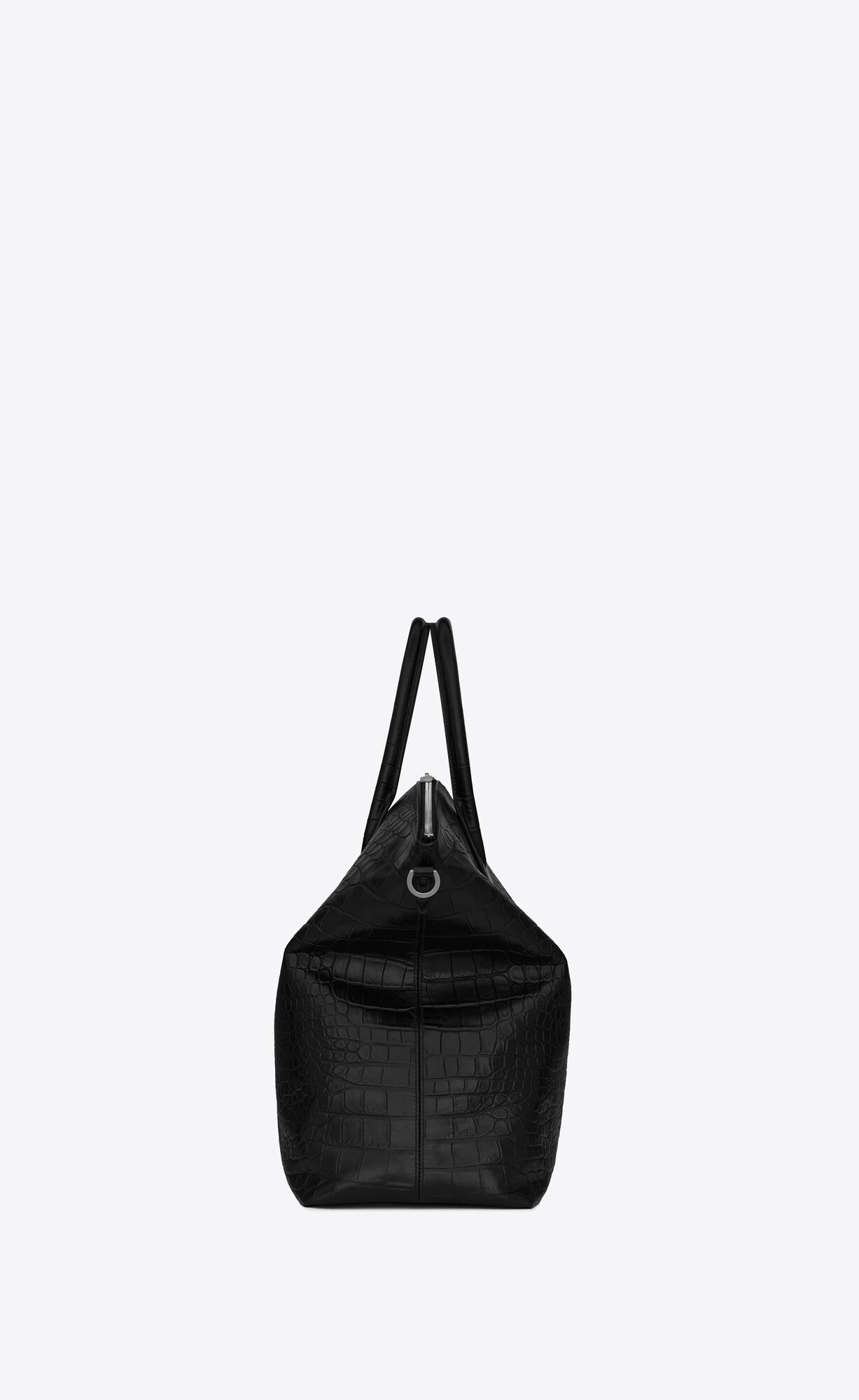 YSL Giant Bowling Bag In Crocodile-embossed Leather Black | SZWFU3251