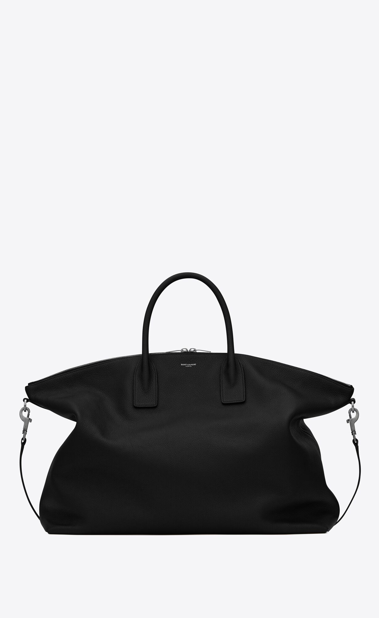 YSL Giant Bowling Bag In Soft Grained Leather Black | XUTLG4029