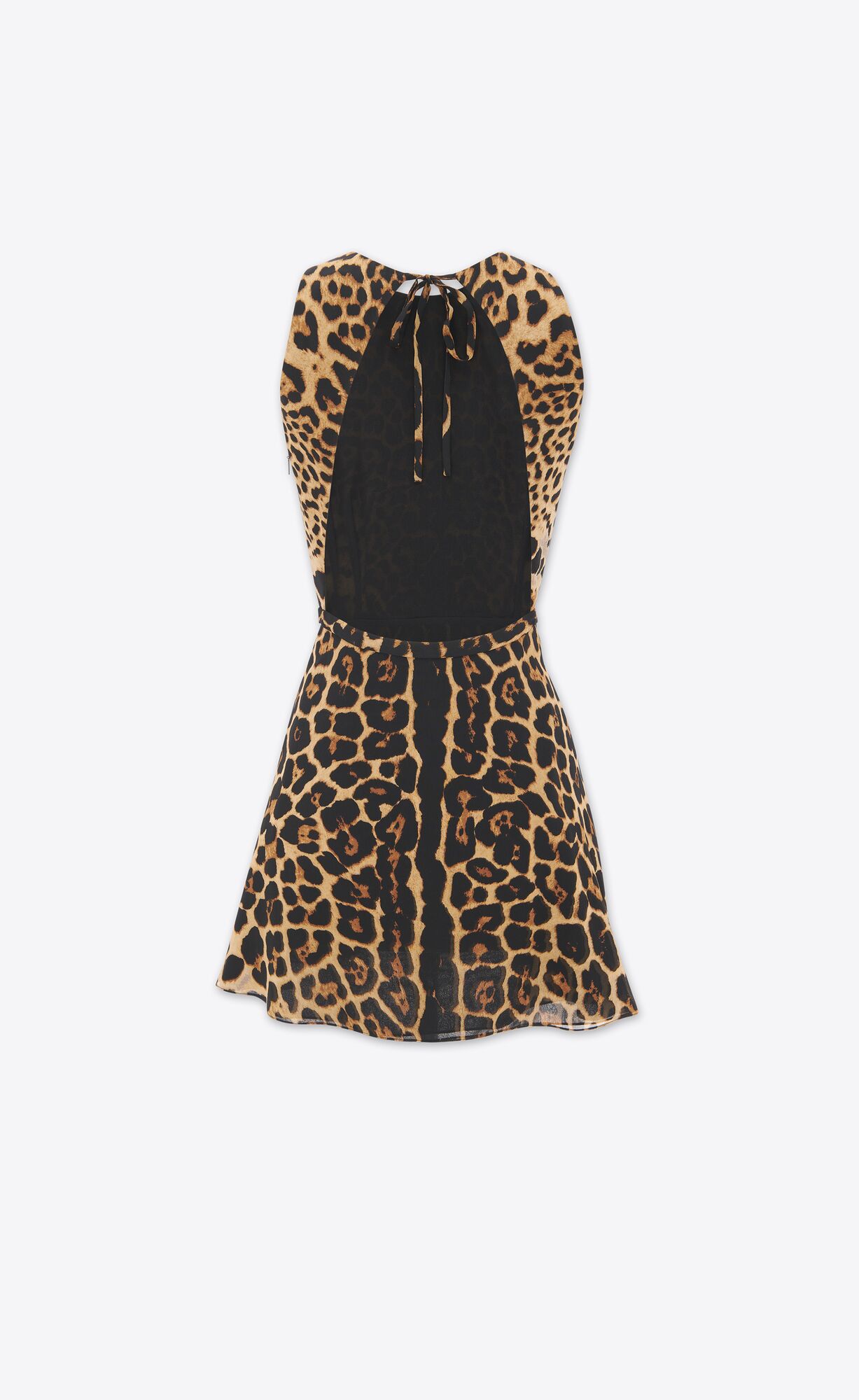 YSL Halterneck Dress In Leopard Silk Georgette Leopard | EOIFU6035