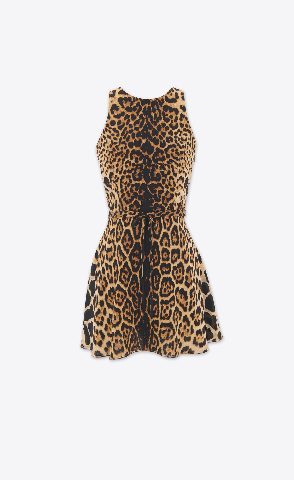 YSL Halterneck Dress In Leopard Silk Georgette Leopard | EOIFU6035