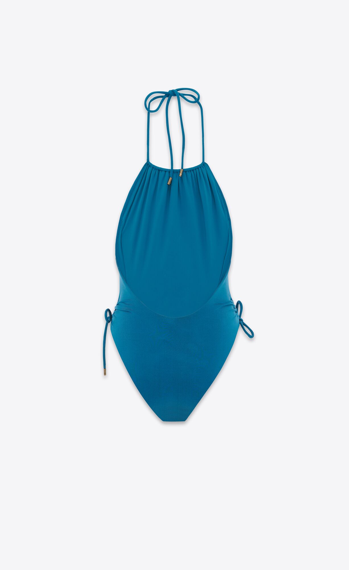 YSL Halterneck Swimsuit Bleu Profond | DVQTK6385