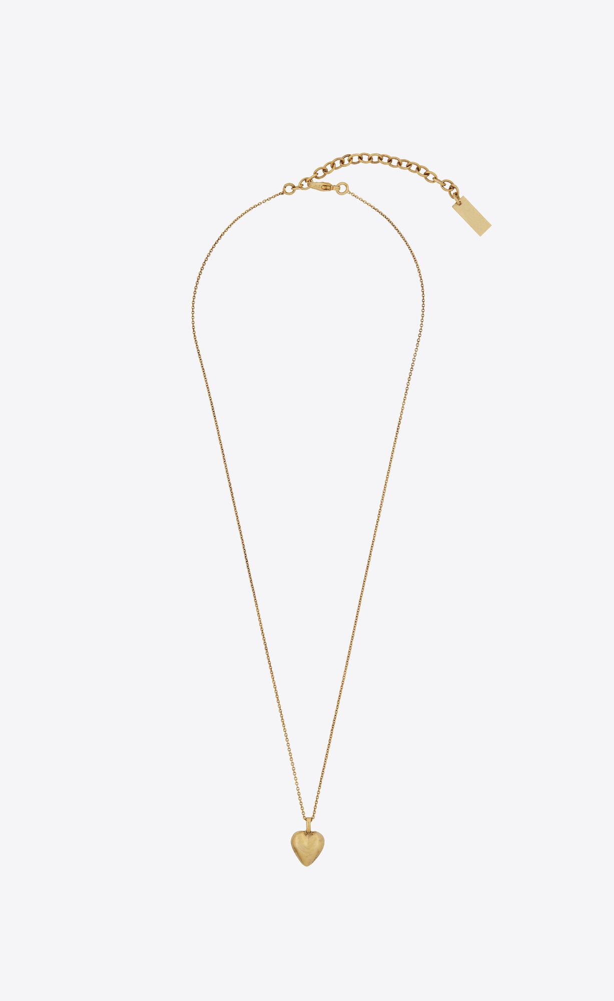 YSL Heart Pendant Necklace In Metal Gold | BWXED6375