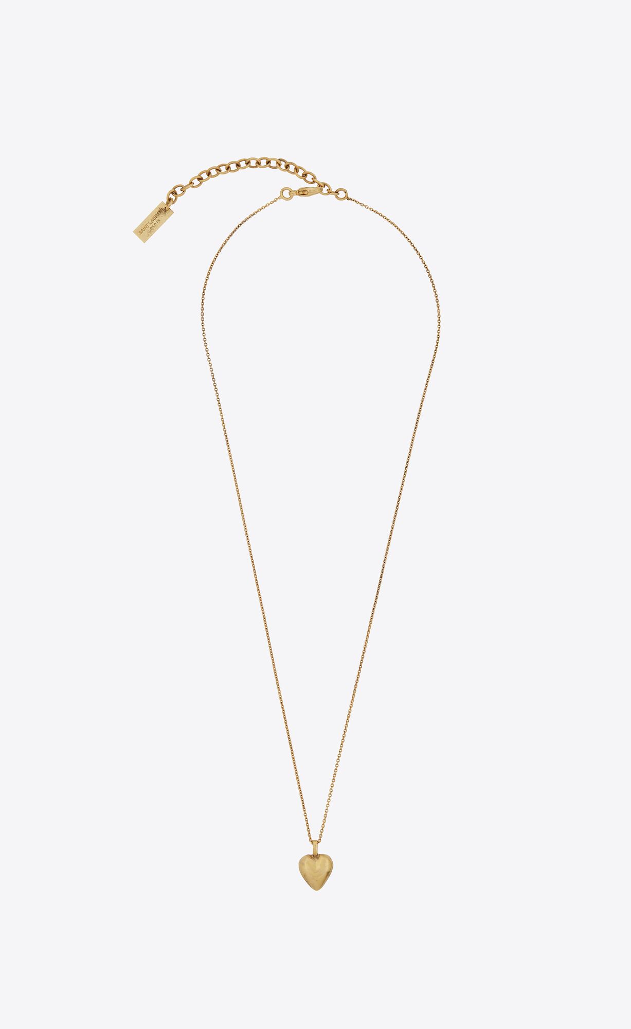 YSL Heart Pendant Necklace In Metal Gold | KQFZL1465