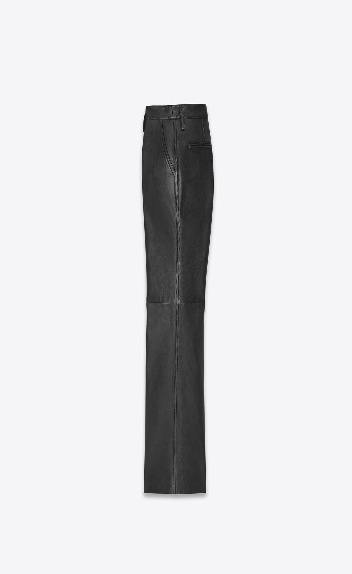 YSL High Waisted Pants In Lambskin Black | TFHVO3061