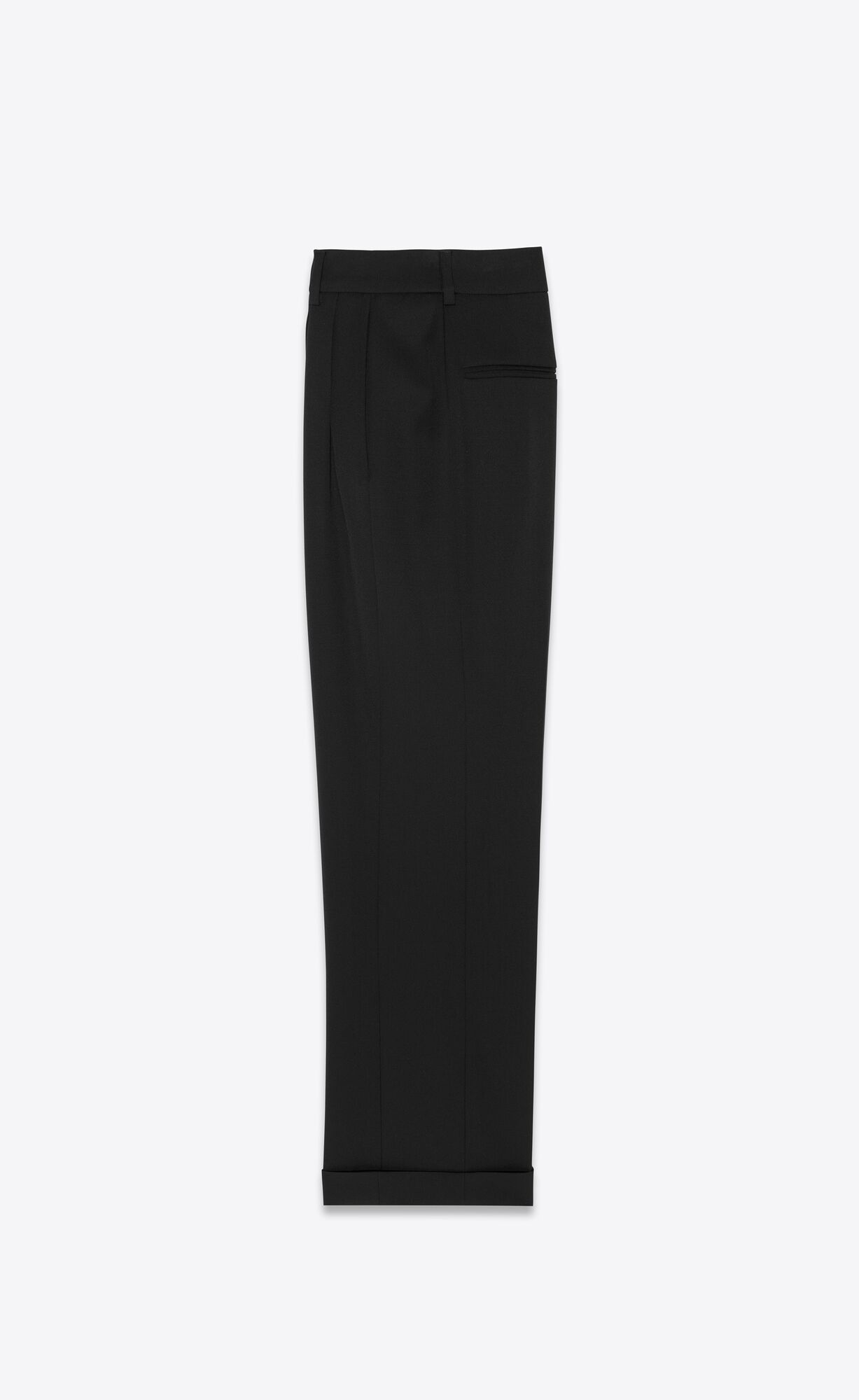 YSL High-waisted Pants In Grain De Poudre Noir | NZTSU0856