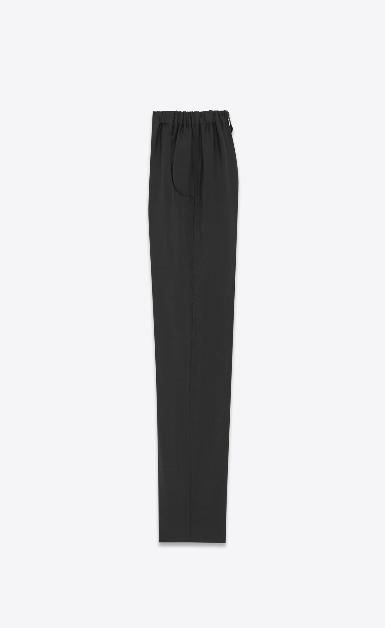 YSL High-waisted Pants In Viscose And Ramie Black | MLDHO3261