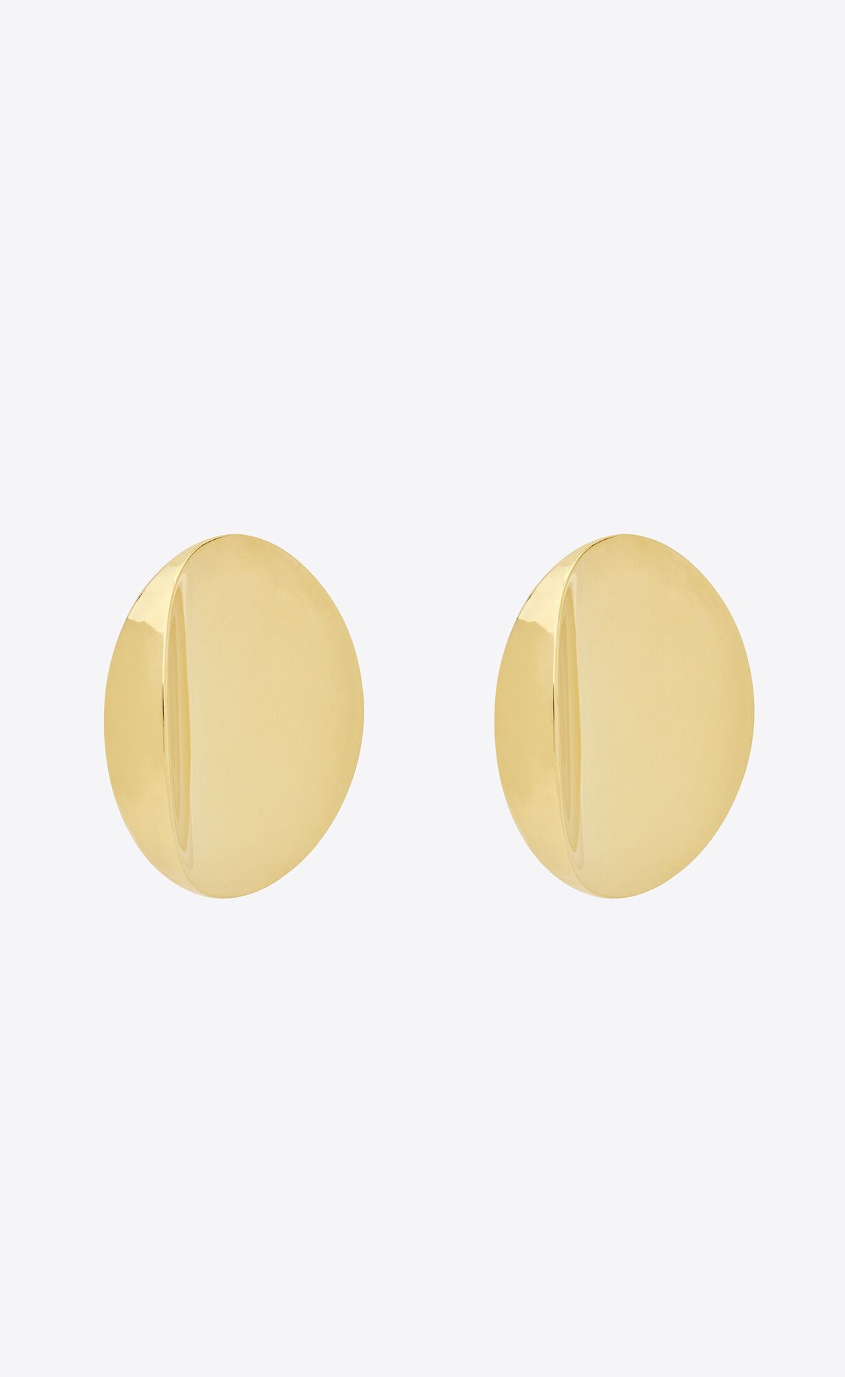 YSL Hollow Disk Earrings In Metal Gold | ECODN5098