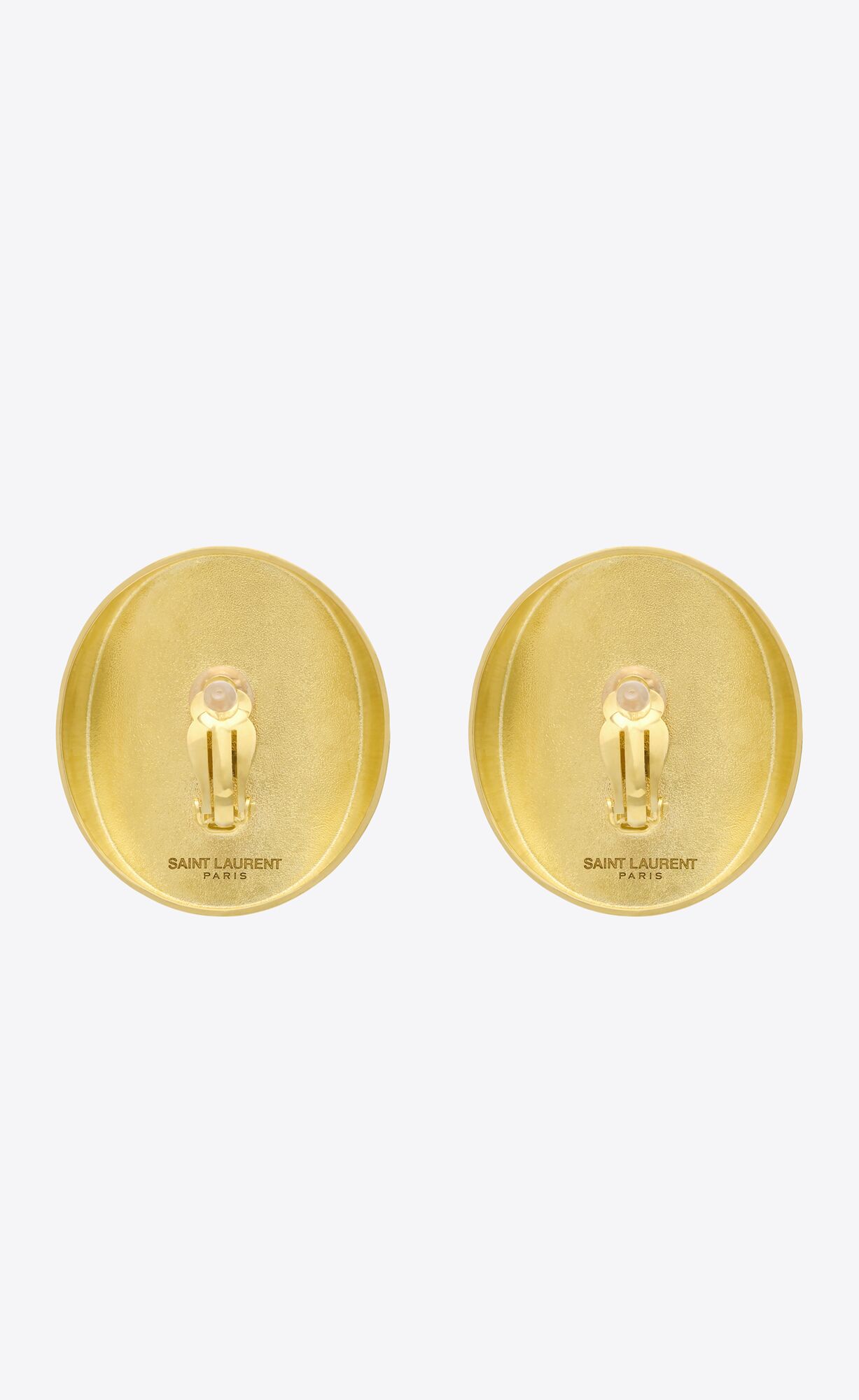 YSL Hollow Disk Earrings In Metal Gold | ECODN5098