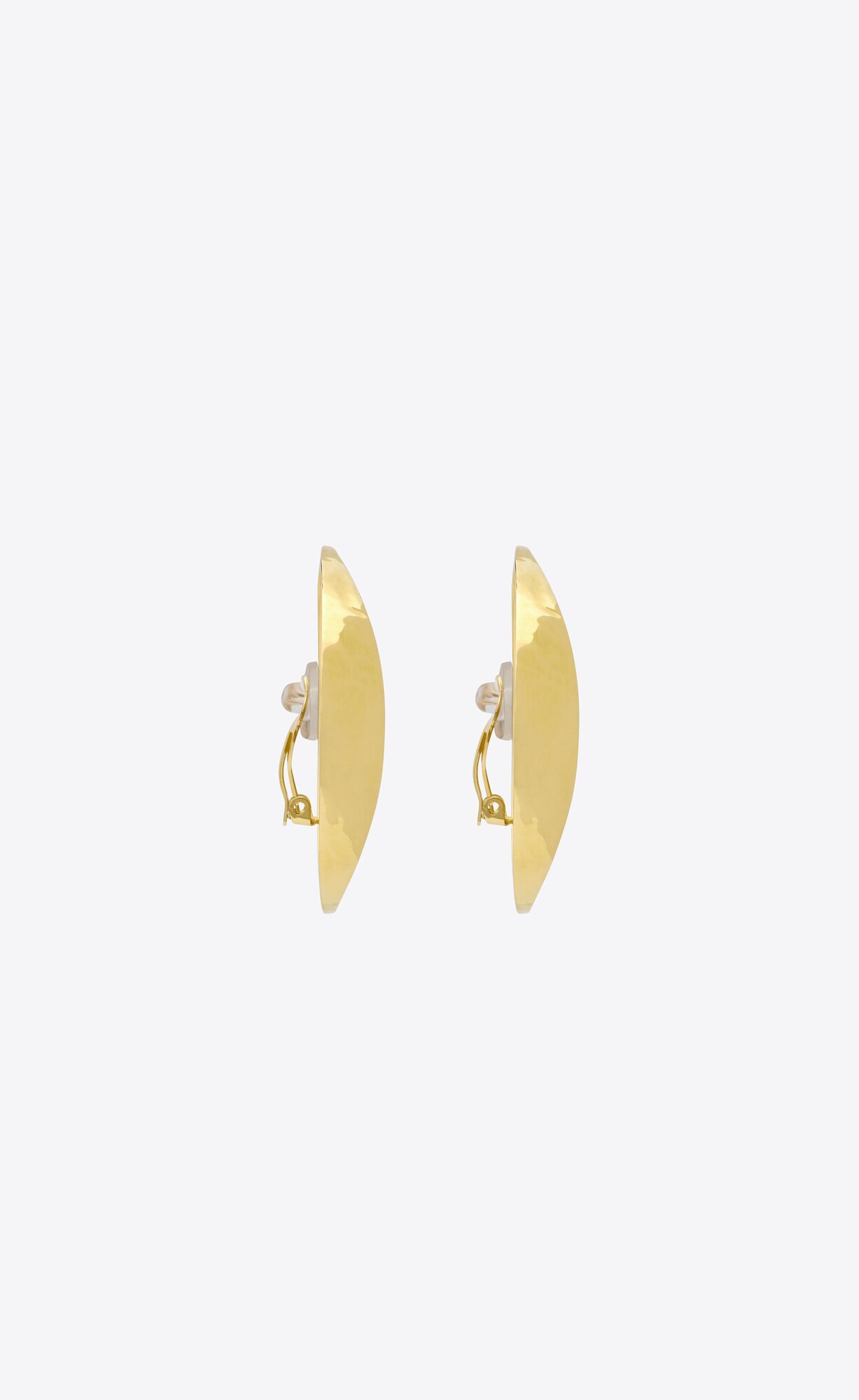 YSL Hollow Disk Earrings In Metal Gold | ECODN5098