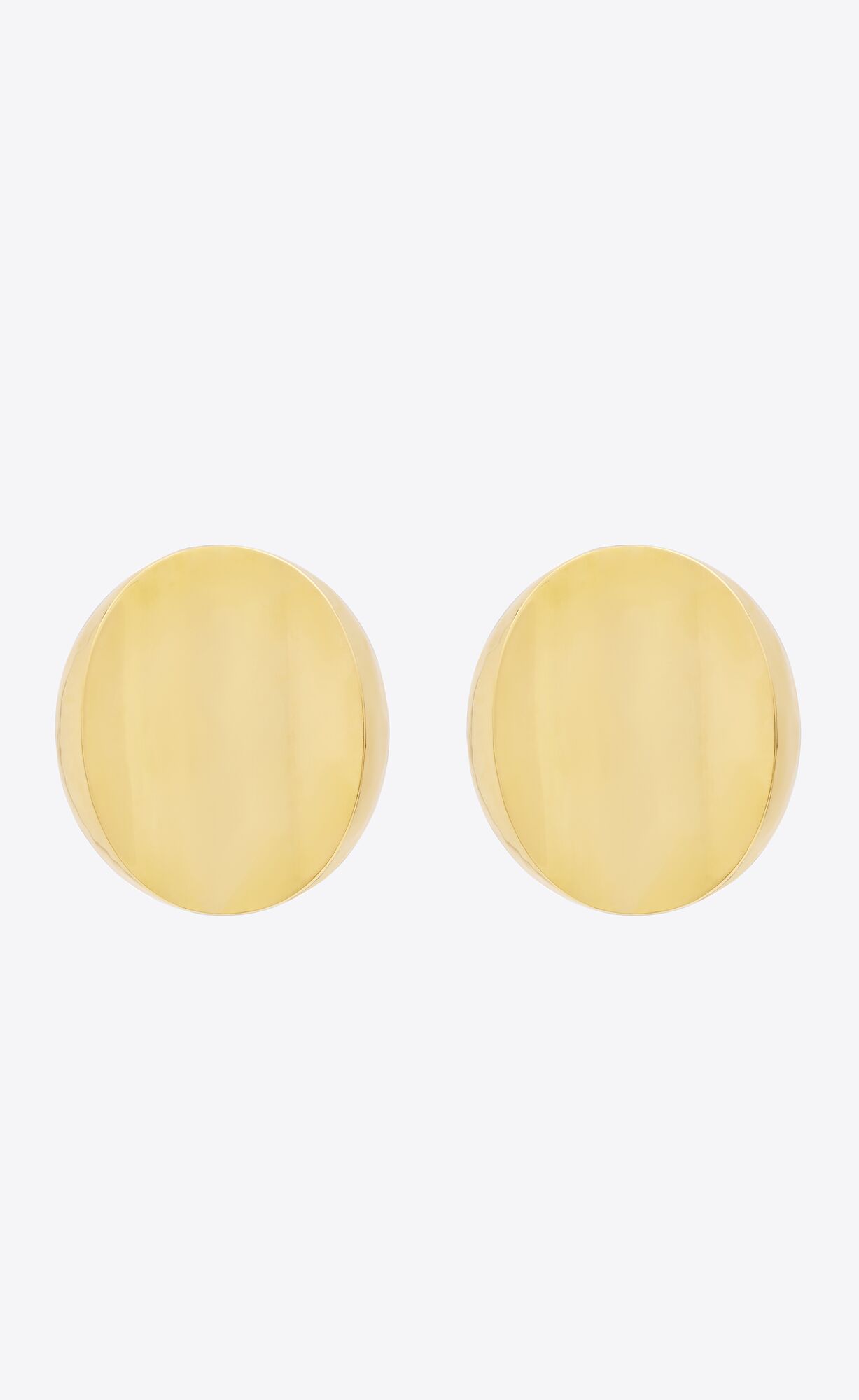 YSL Hollow Disk Earrings In Metal Gold | ECODN5098