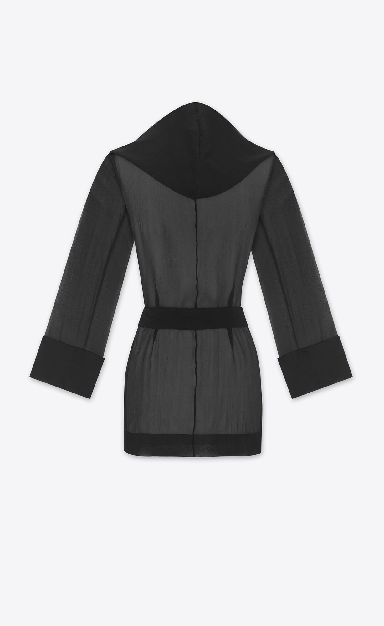 YSL Hooded Jacket In Crepe Muslin Black | IOGPV3817