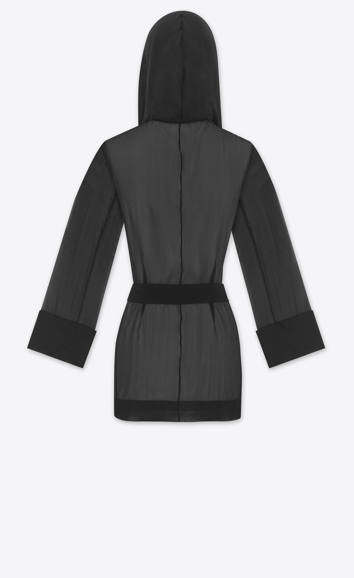 YSL Hooded Jacket In Crepe Muslin Black | IOGPV3817