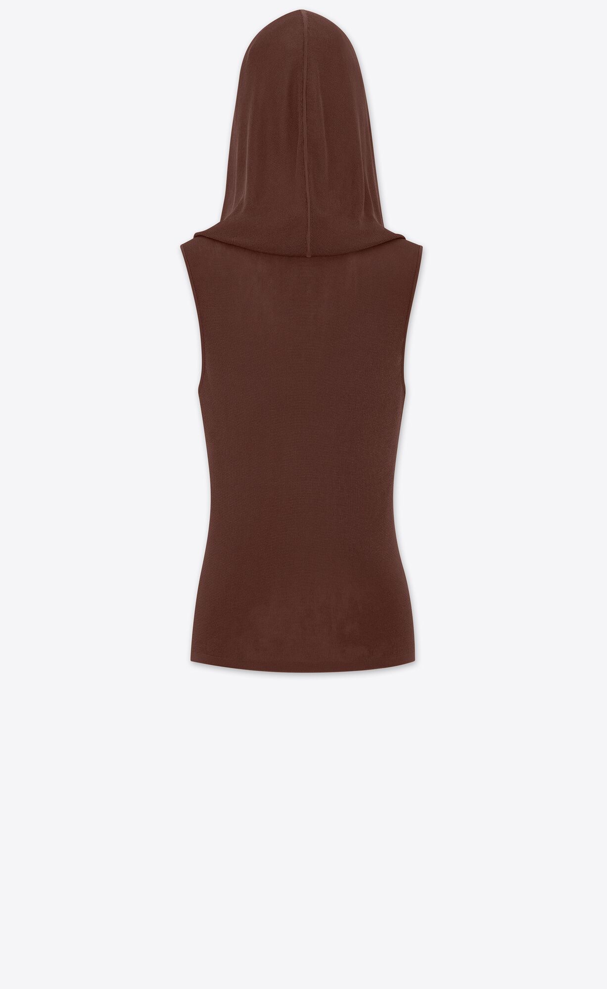 YSL Hooded Top In Knit Chocolat | RVNQK1752