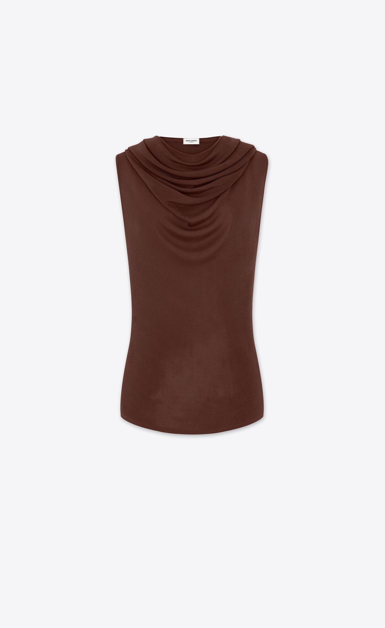 YSL Hooded Top In Knit Chocolat | RVNQK1752