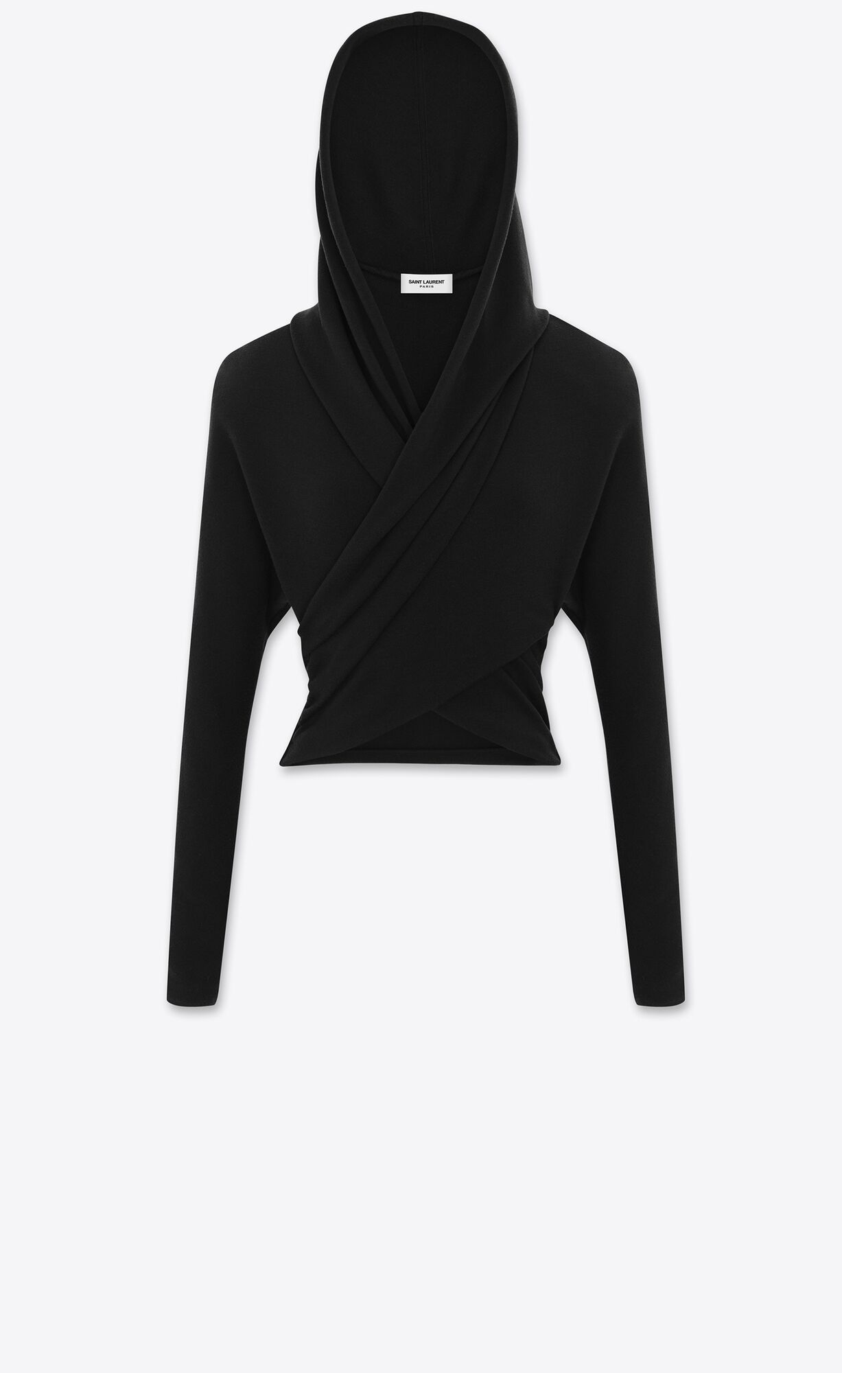 YSL Hooded Top In Wool Black | ITXZF7095