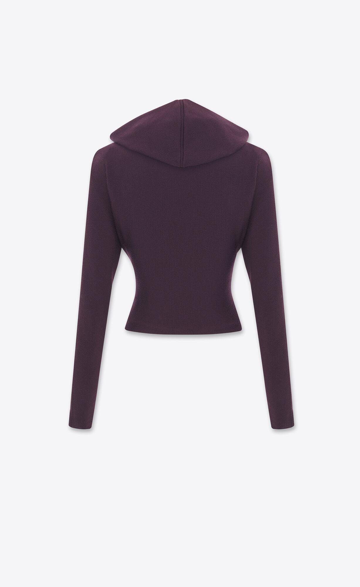 YSL Hooded Top In Wool Prune | BDWVX8923