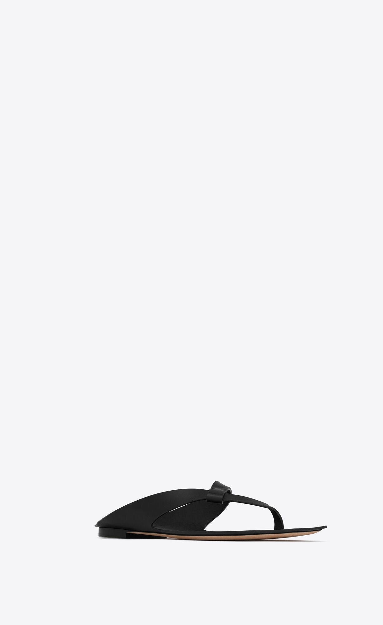 YSL Isla Flat Sandals In Smooth Leather Noir | DPXJH8027