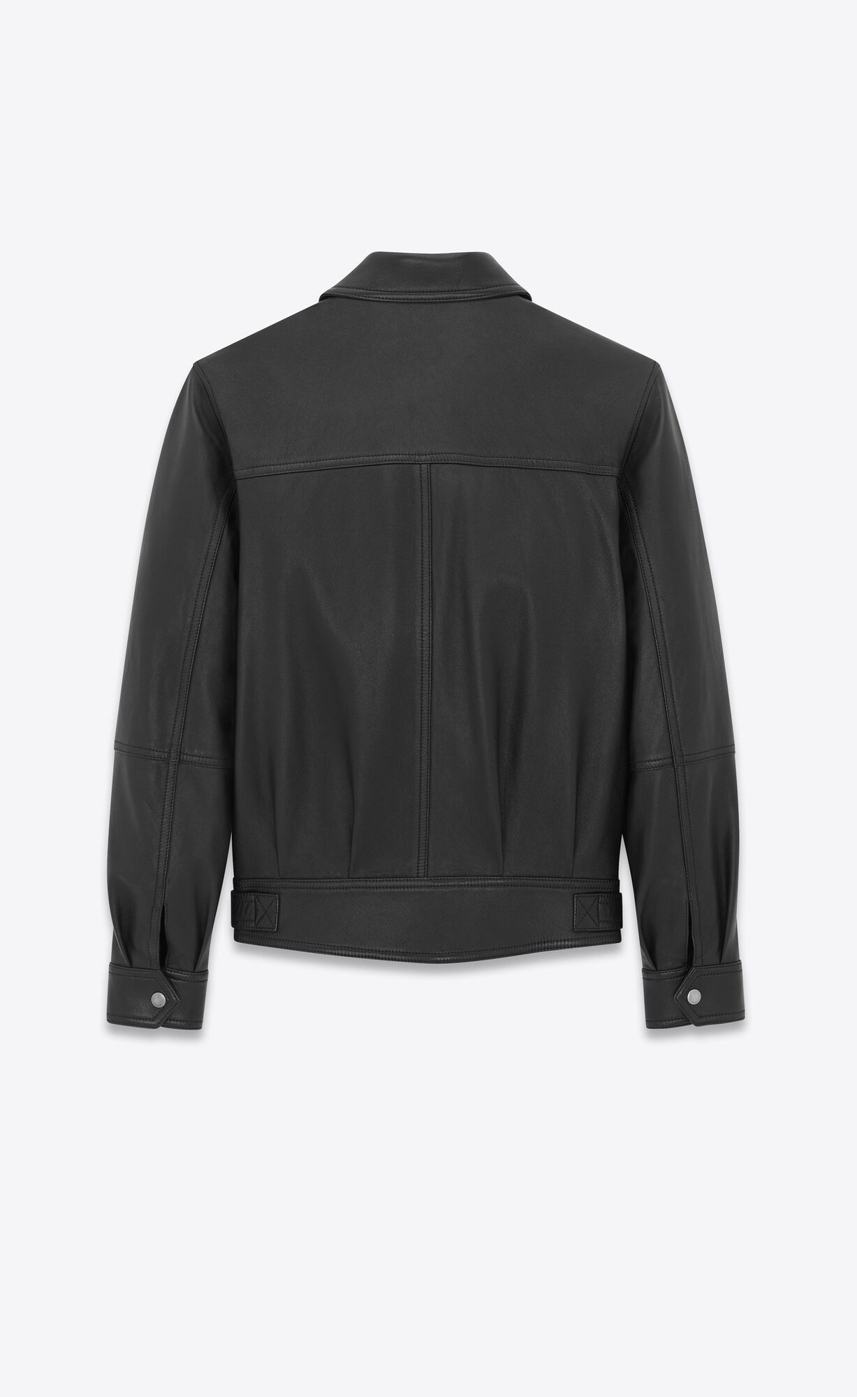 YSL Jacket In Drummed Lambskin Black | HQSZI7046