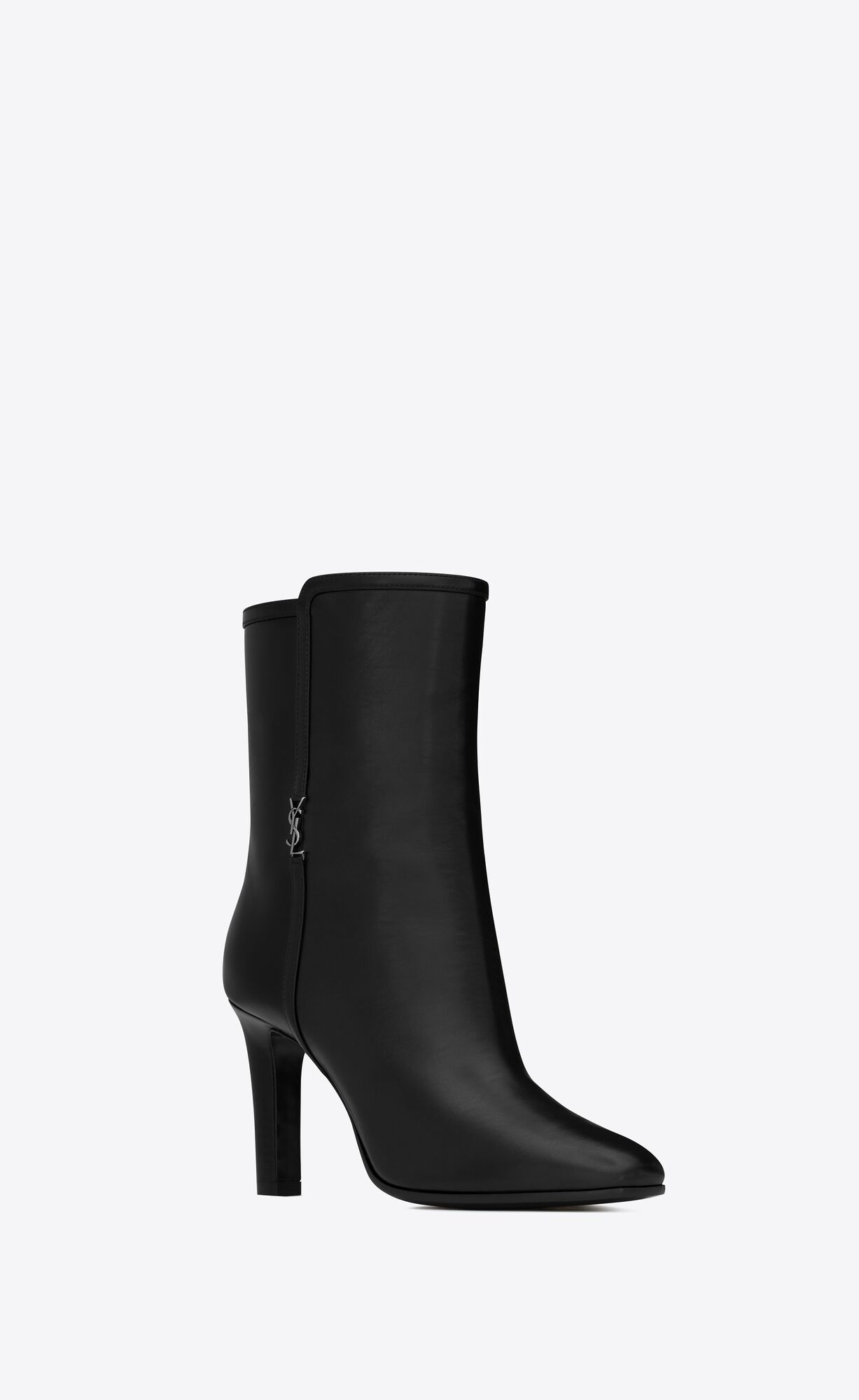 YSL Jane Cassandre Booties In Smooth Leather Black | LTUCG4506