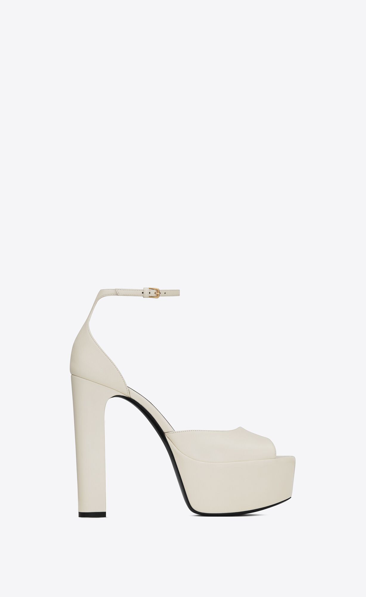 YSL Jodie Platform Sandals In Smooth Leather Pearl | JPTRW6341