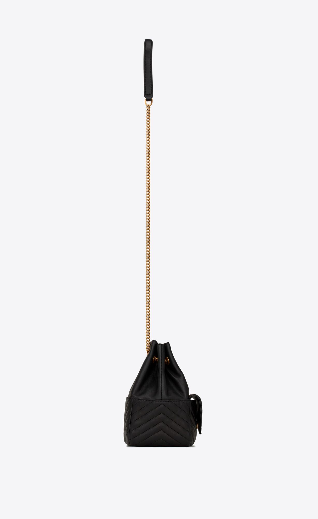 YSL Joe Mini Bucket Bag In Quilted Lambskin Black | YCKMP1245