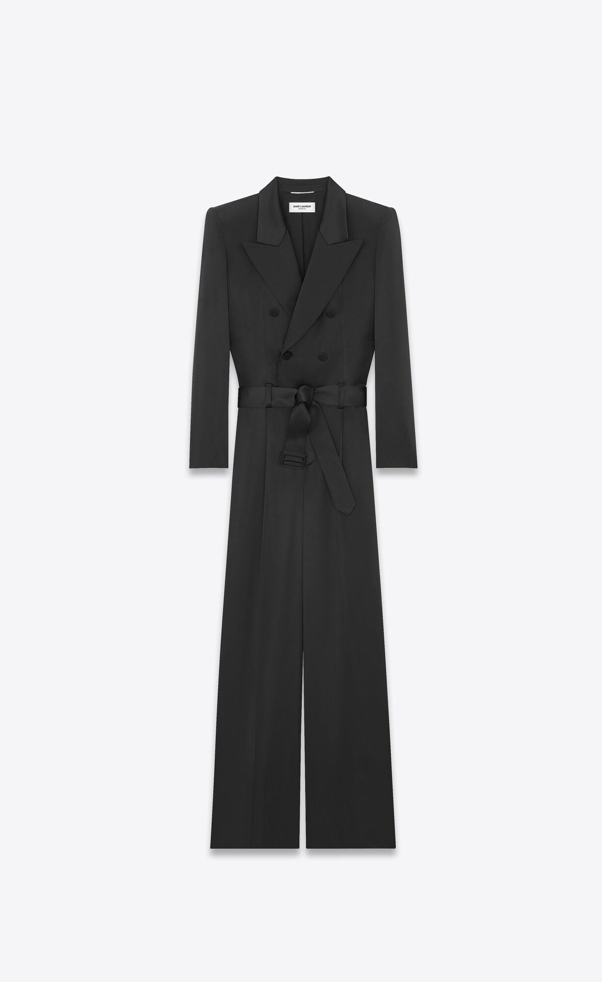 YSL Jumpsuit In Silk Satin Black | UZPDN1643