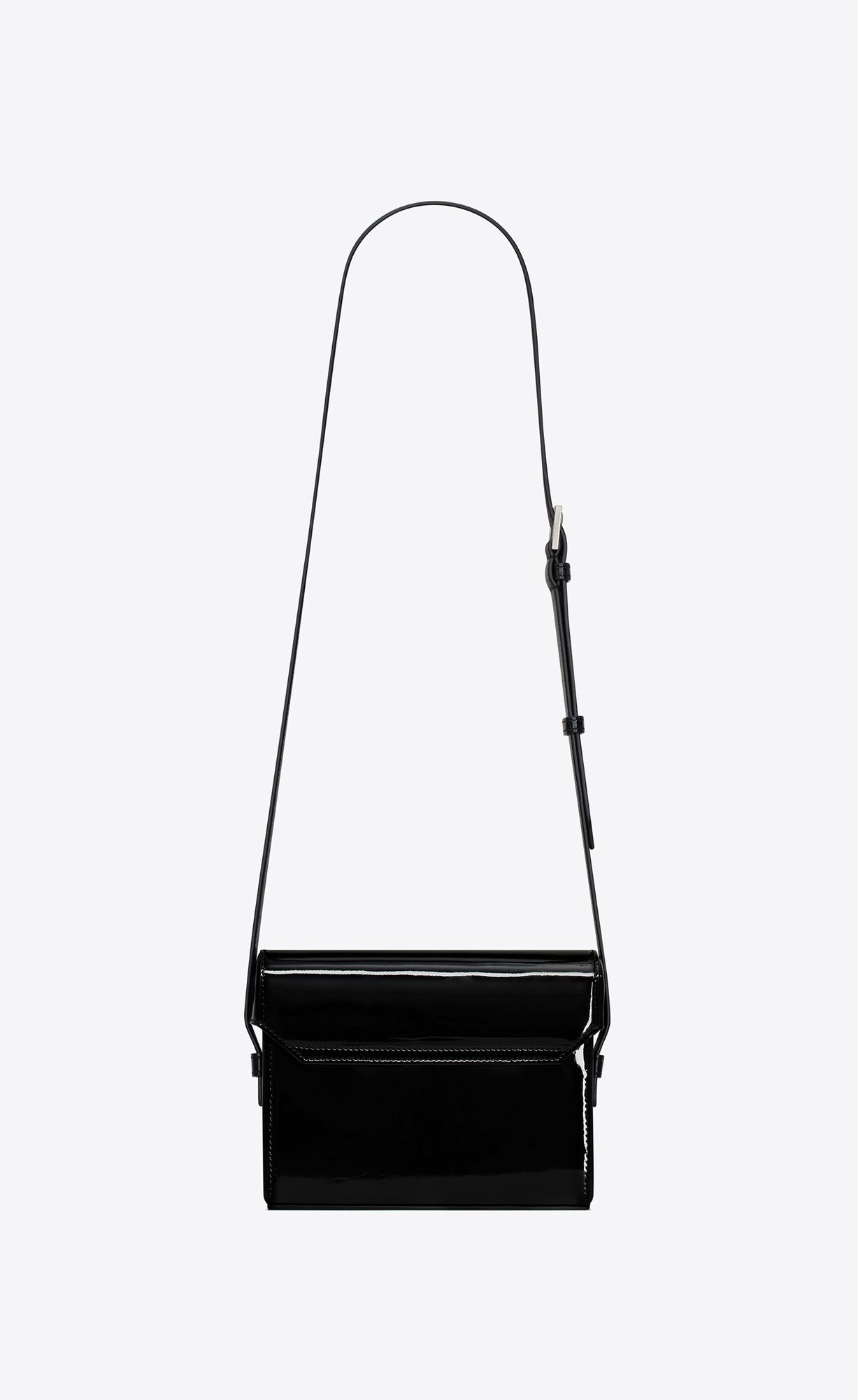 YSL June Box Bag In Patent Leather Black | KDMTB6529