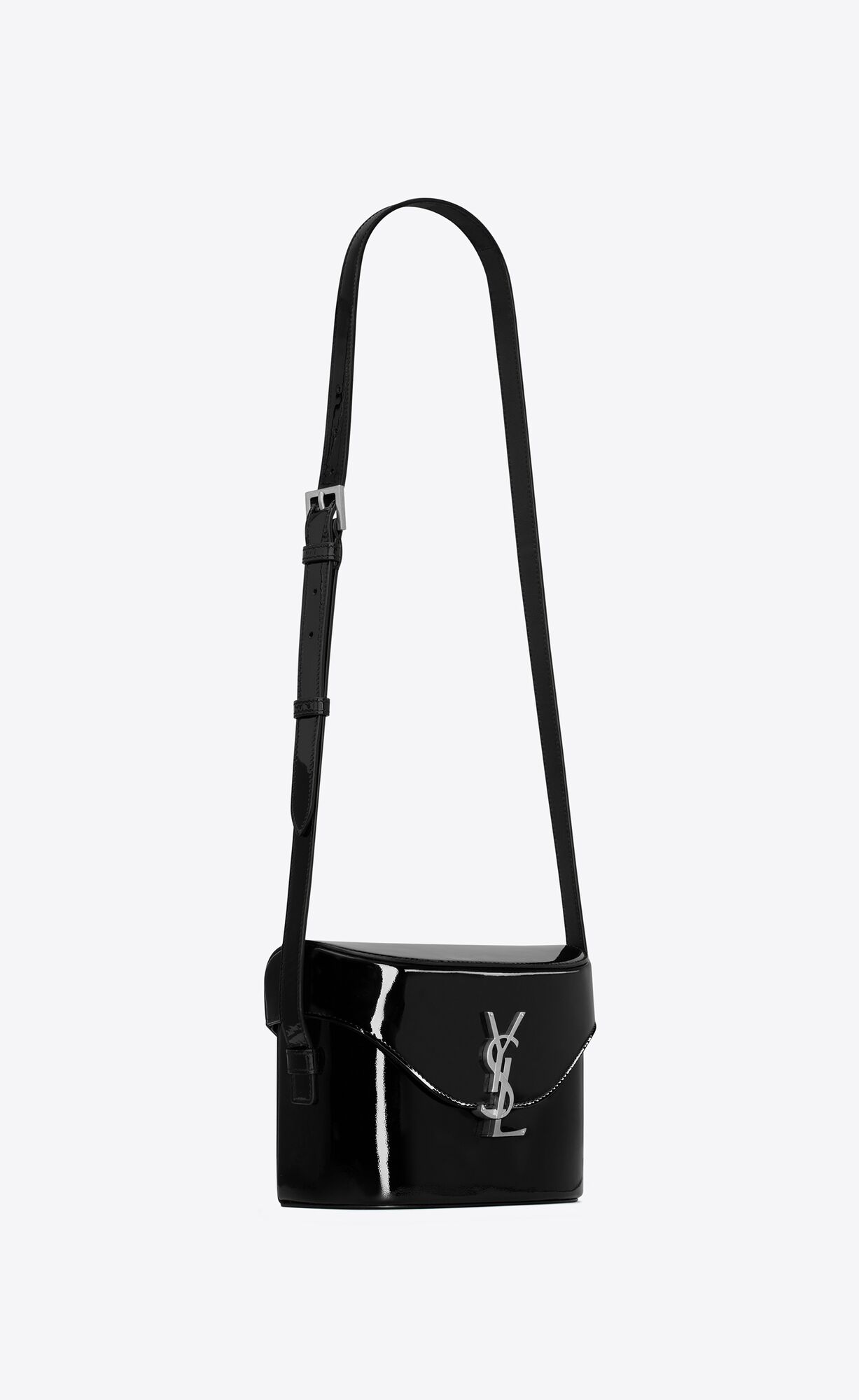 YSL June Box Bag In Patent Leather Black | KDMTB6529