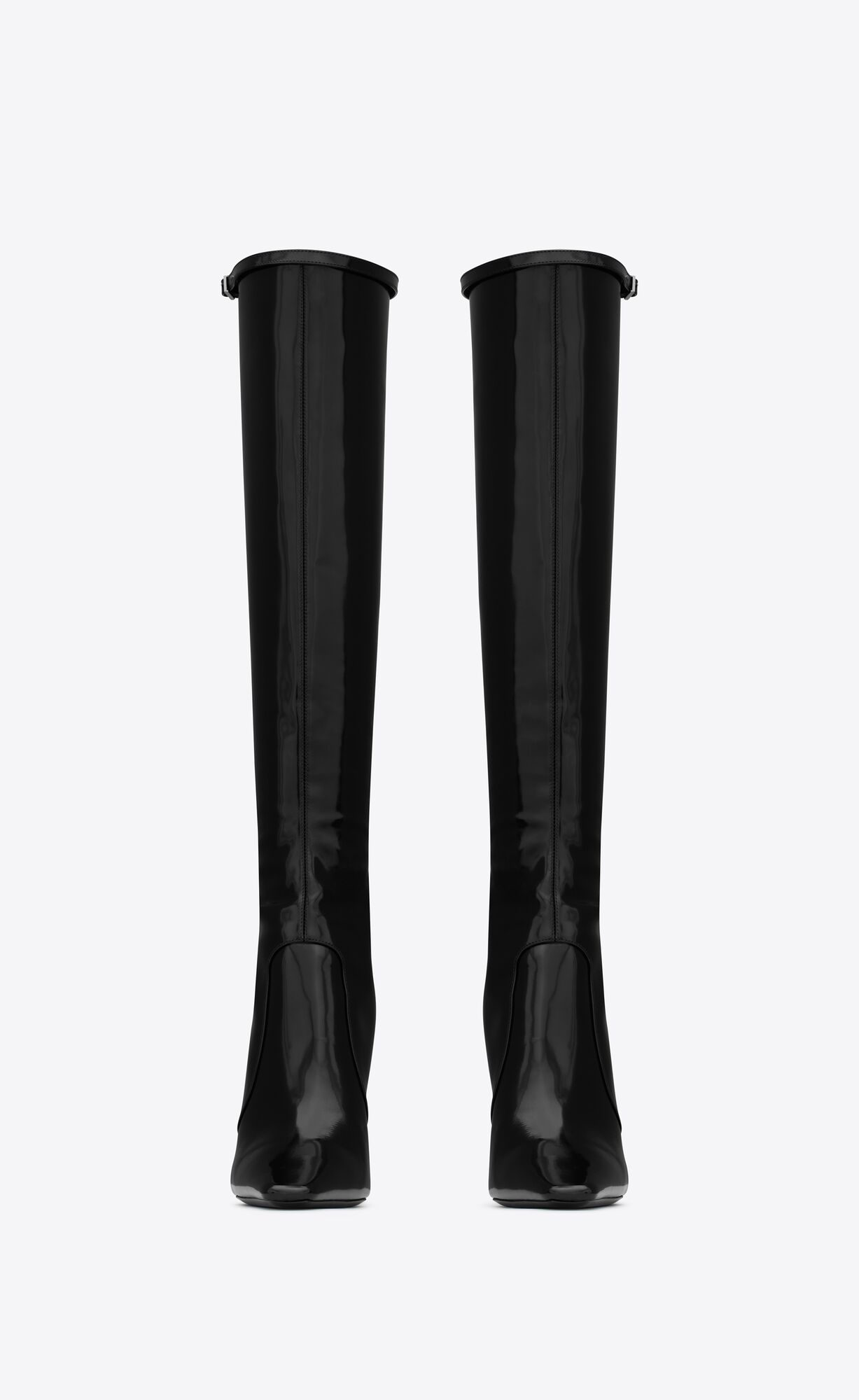 YSL Justify Boots In Shiny Leather Black | KXUJQ6951