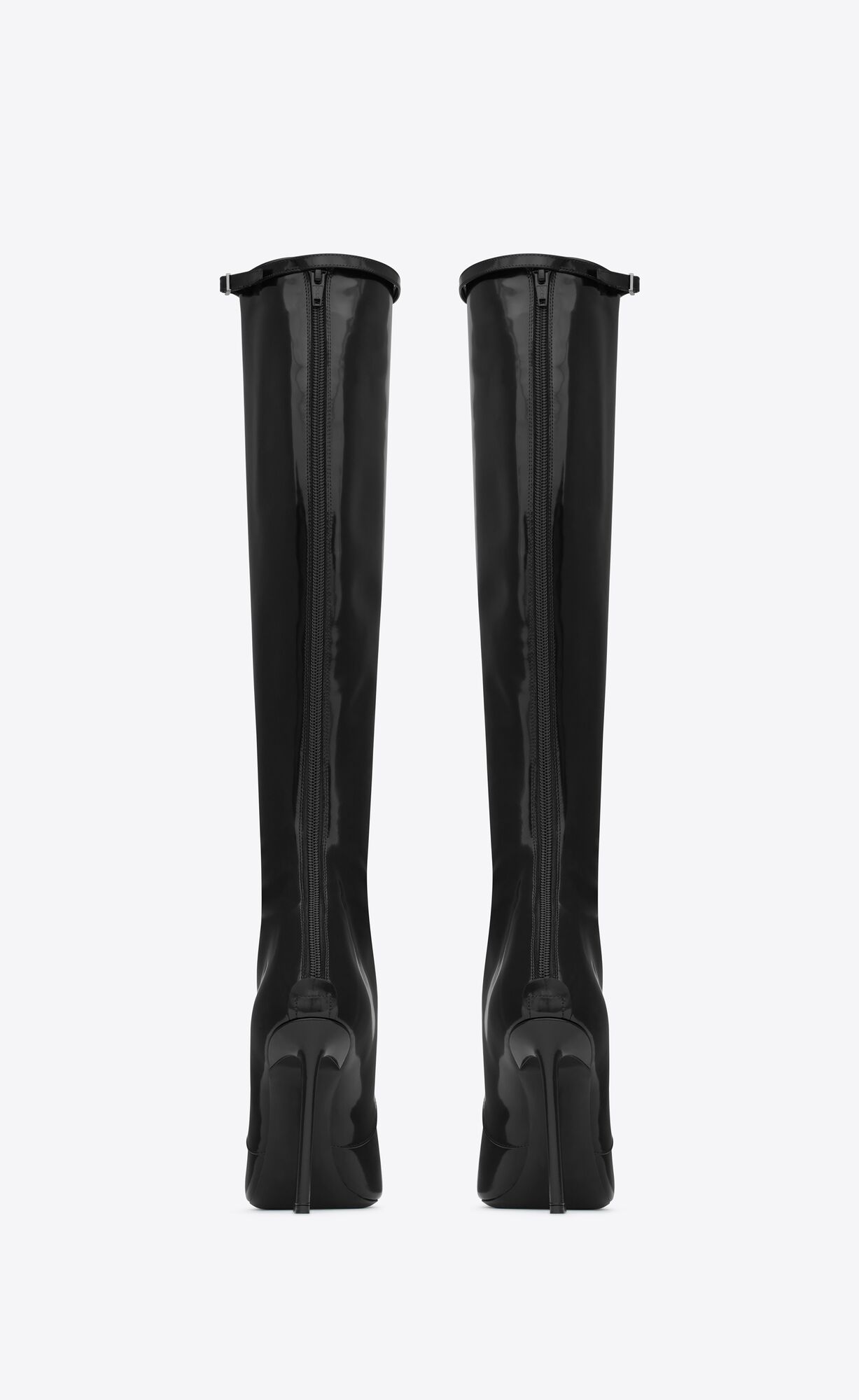 YSL Justify Boots In Shiny Leather Black | KXUJQ6951