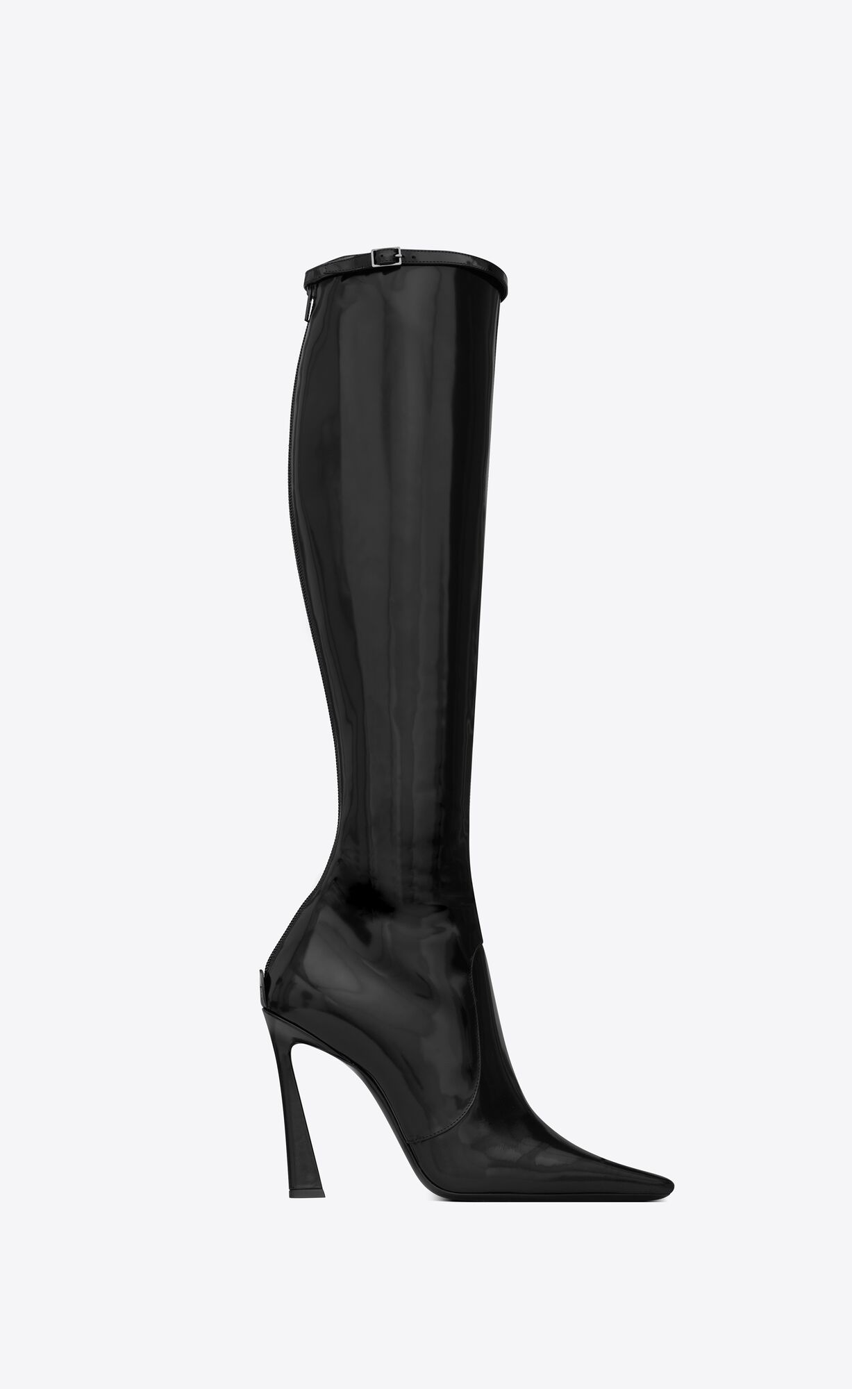 YSL Justify Boots In Shiny Leather Black | KXUJQ6951