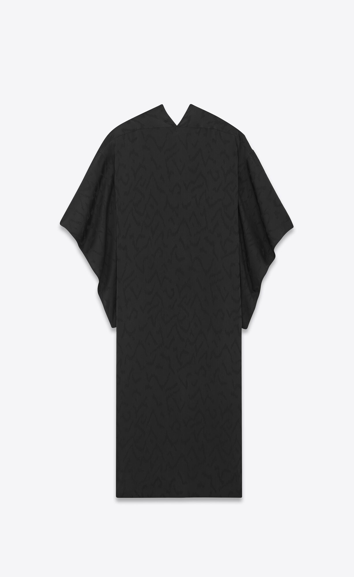 YSL Kaftan In Matte And Shiny Silk Black | RAMDH7064