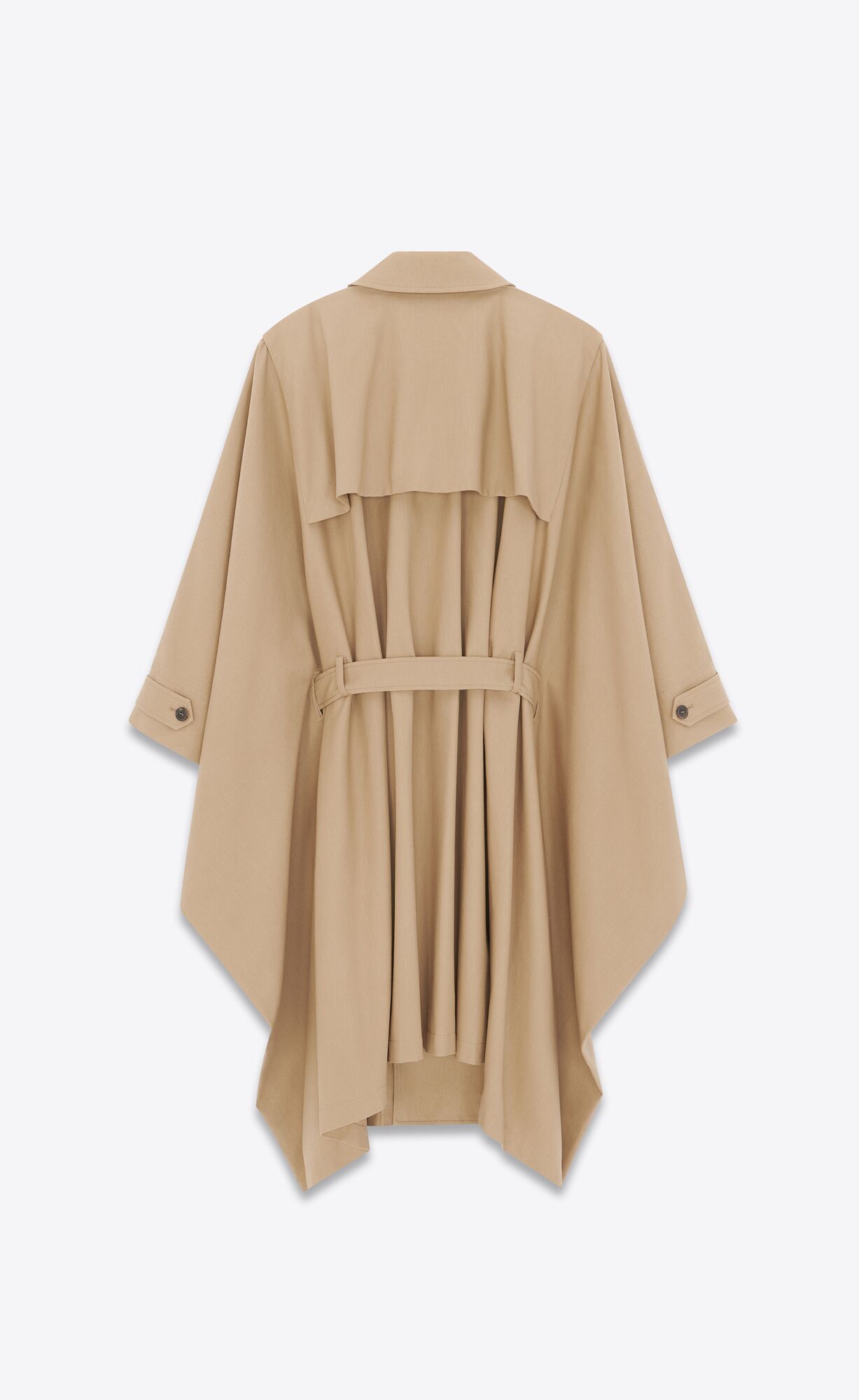 YSL Kaftan Trench Coat In Cotton Sable | QHAPM8657