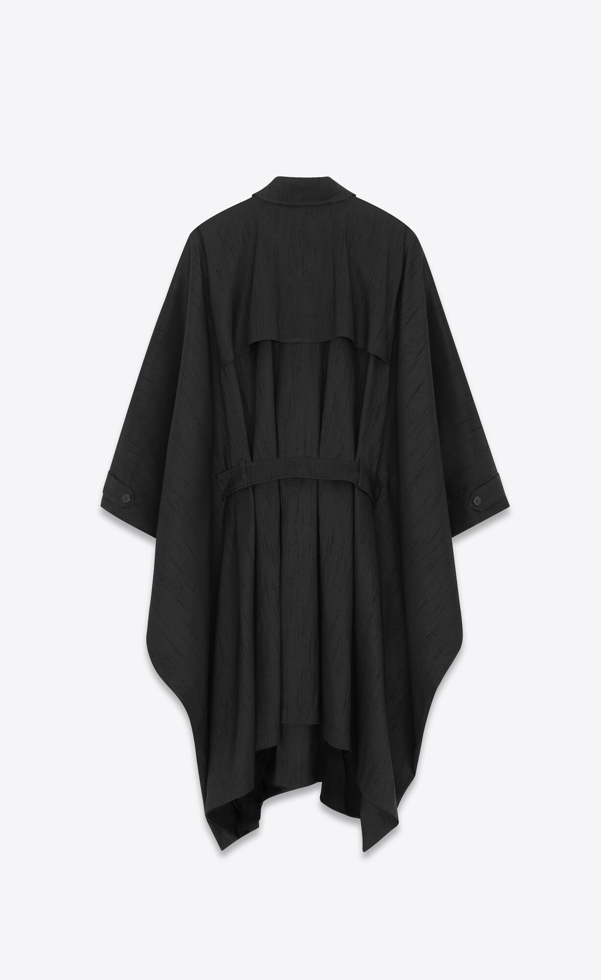 YSL Kaftan Trench Coat In Shantung Black | WHSJL6973