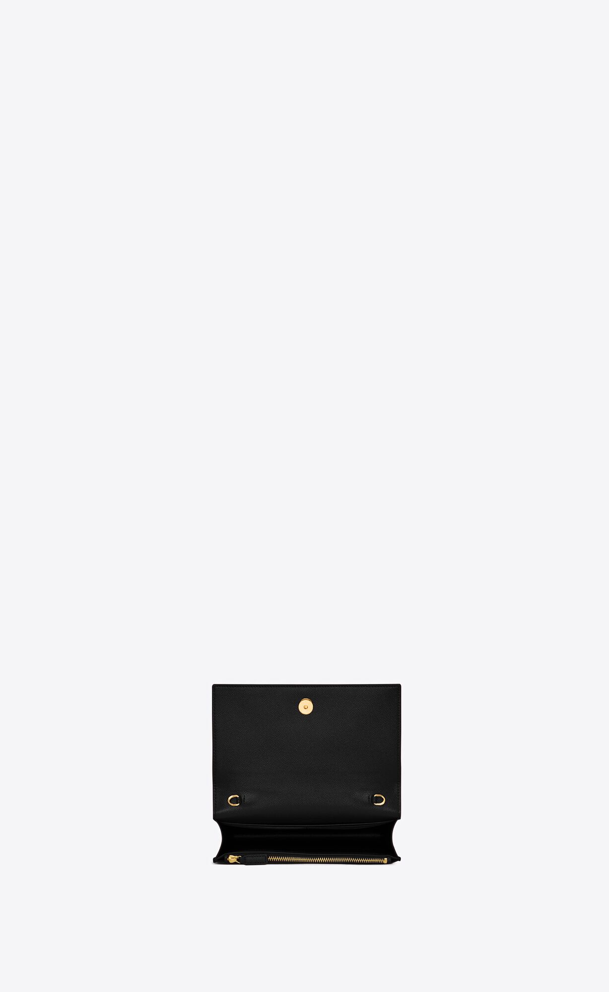 YSL Kate Chain Wallet With Tassel In Grain De Poudre Embossed Leather Black | ANJIV7120