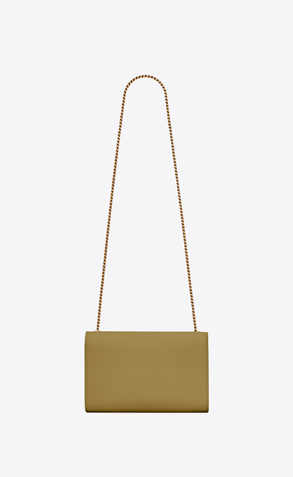 YSL Kate Medium Chain Bag In Grain De Poudre Embossed Leather Hazel Green | DMTRW9680