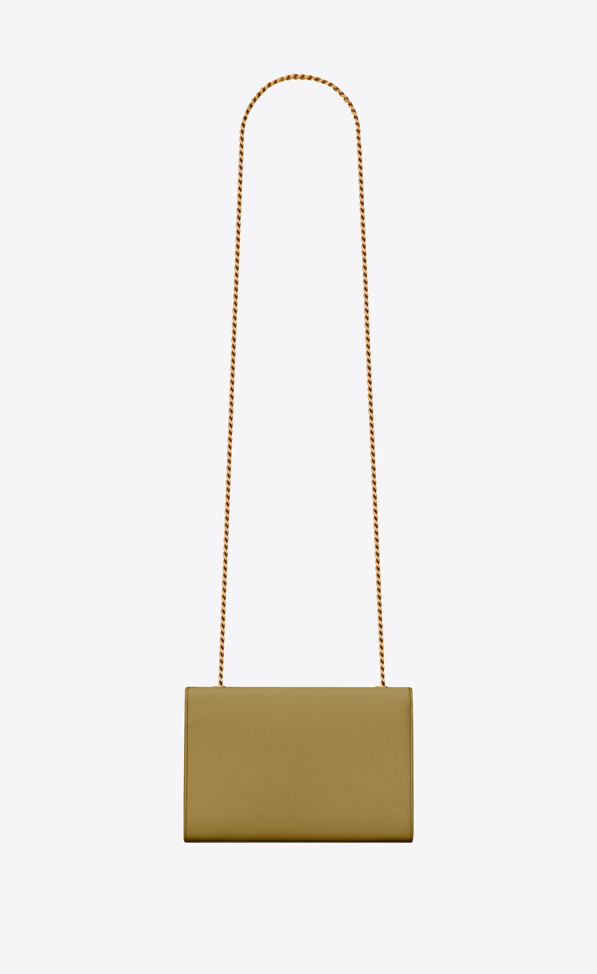 YSL Kate Small Chain Bag In Grain De Poudre Embossed Leather Hazel Green | ETRXW3672