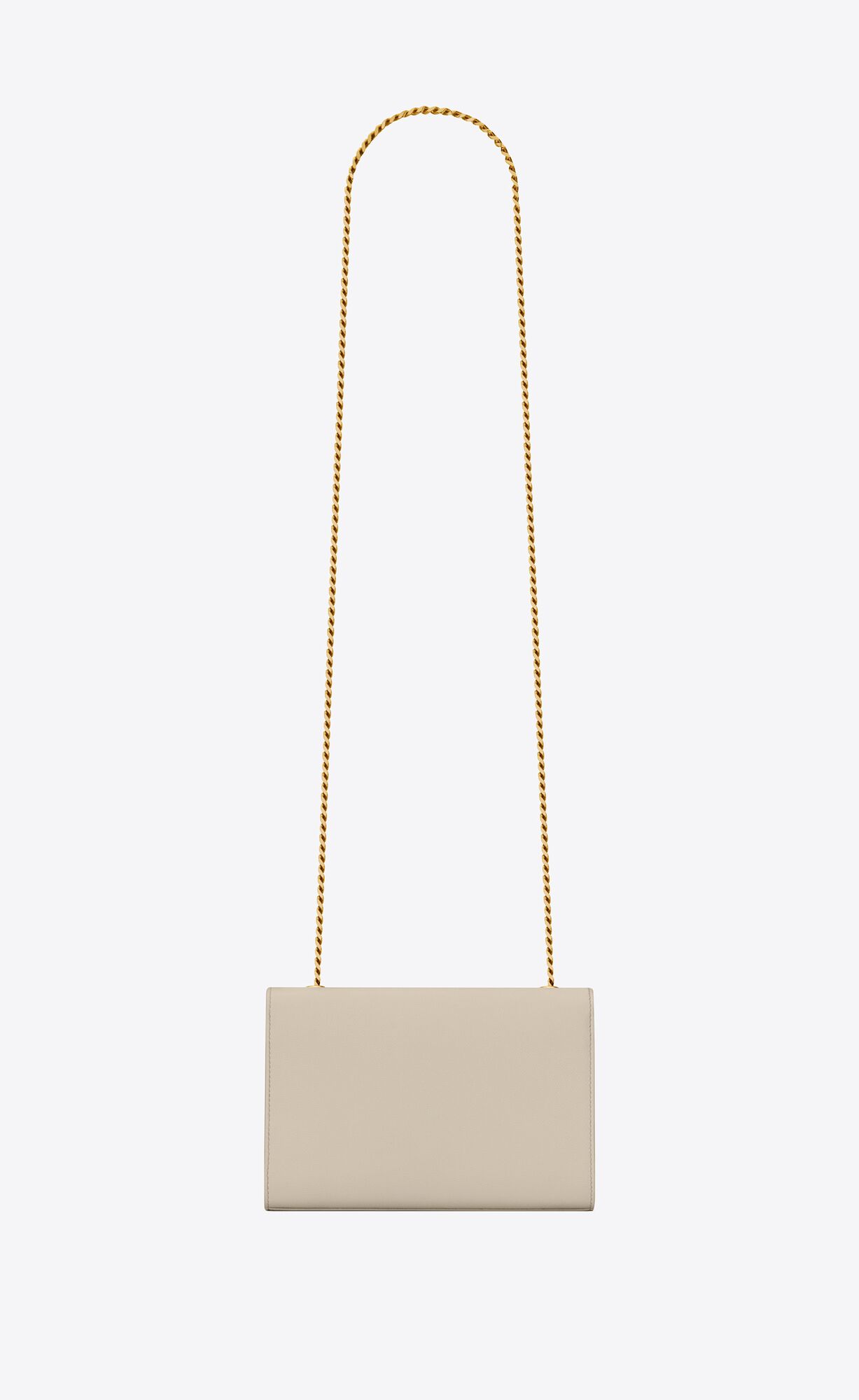 YSL Kate Small Chain Bag In Grain De Poudre Embossed Leather Blanc Vintage | RZOXT1507